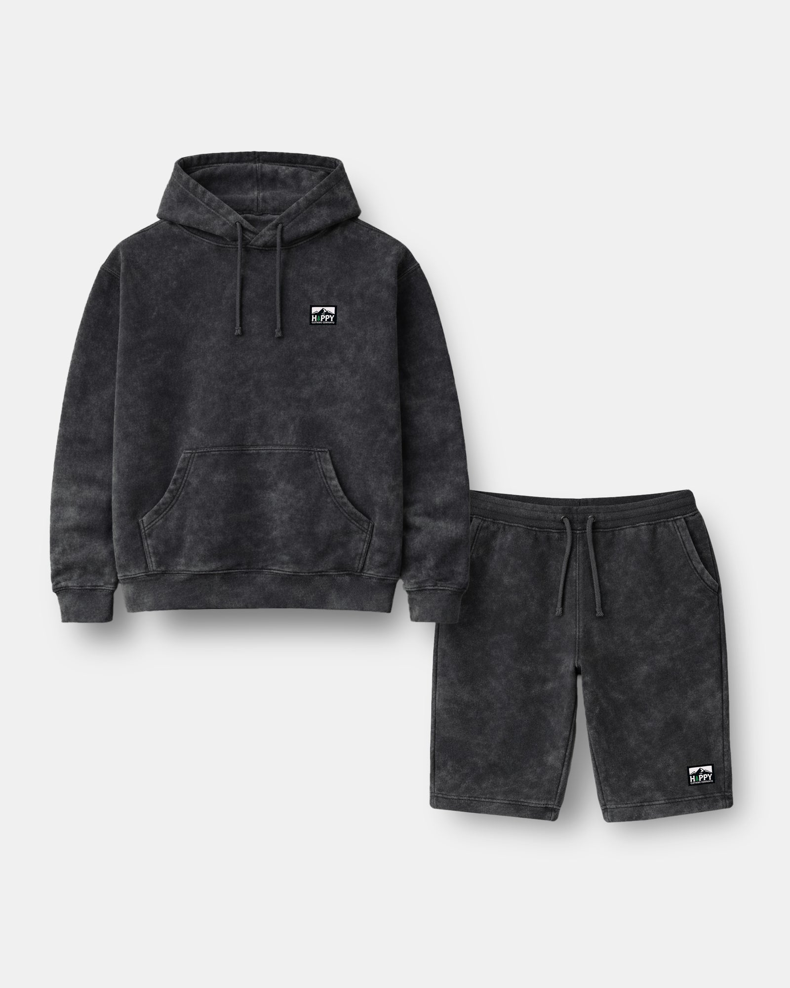 Mineral Wash Sweatsuit w / Shorts - The Happy Clothing Company