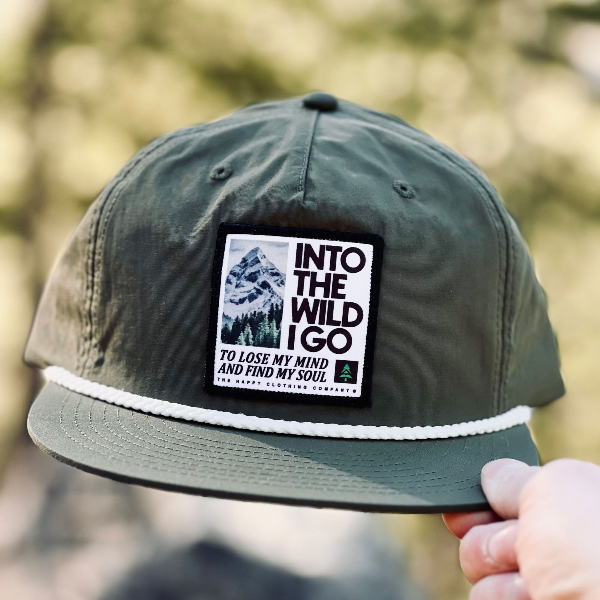 Into The Wild I Go 5 Panel Lightweight Trail Cap with Rope