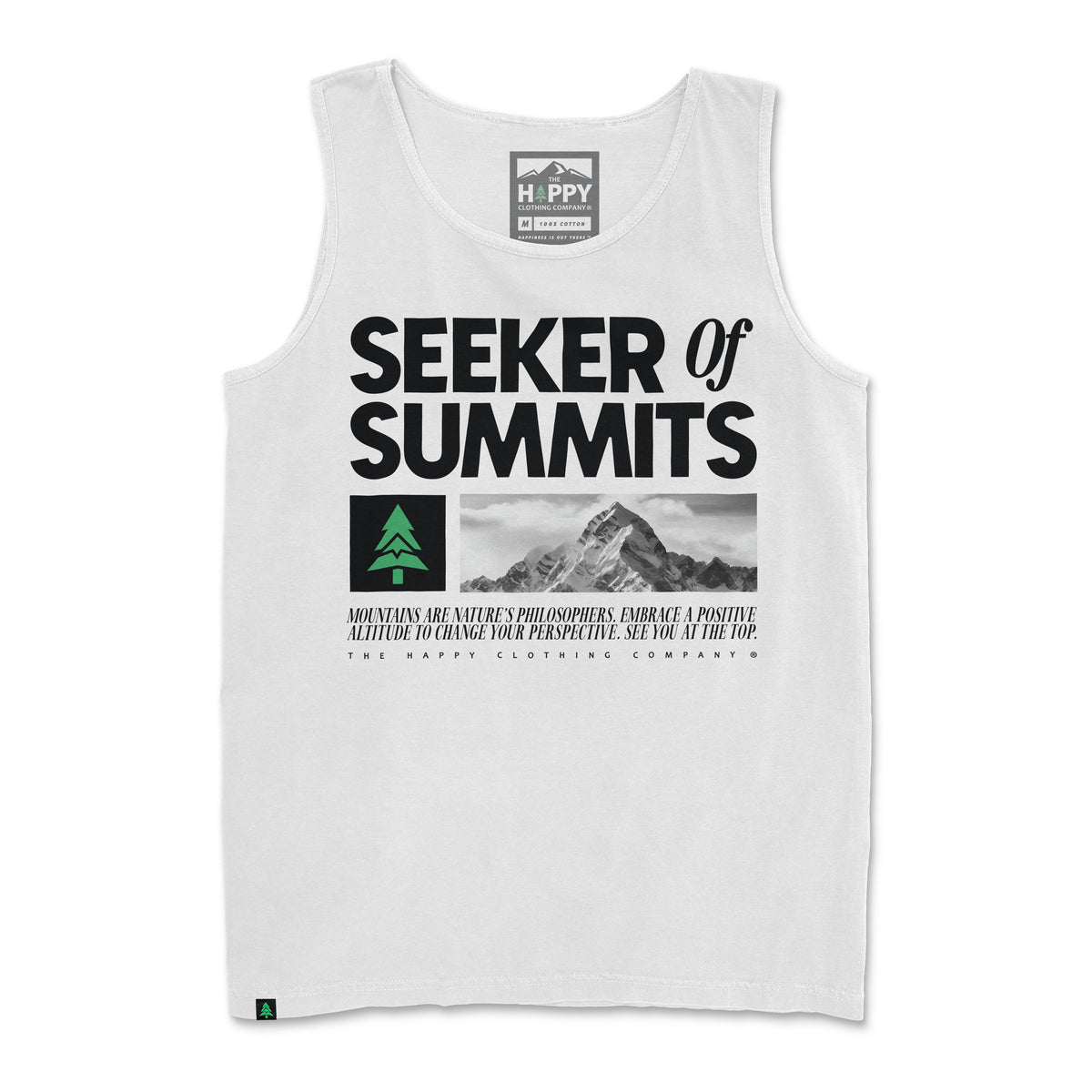Seeker Of Summits | Black &amp; White | Pigment-Dyed Tank