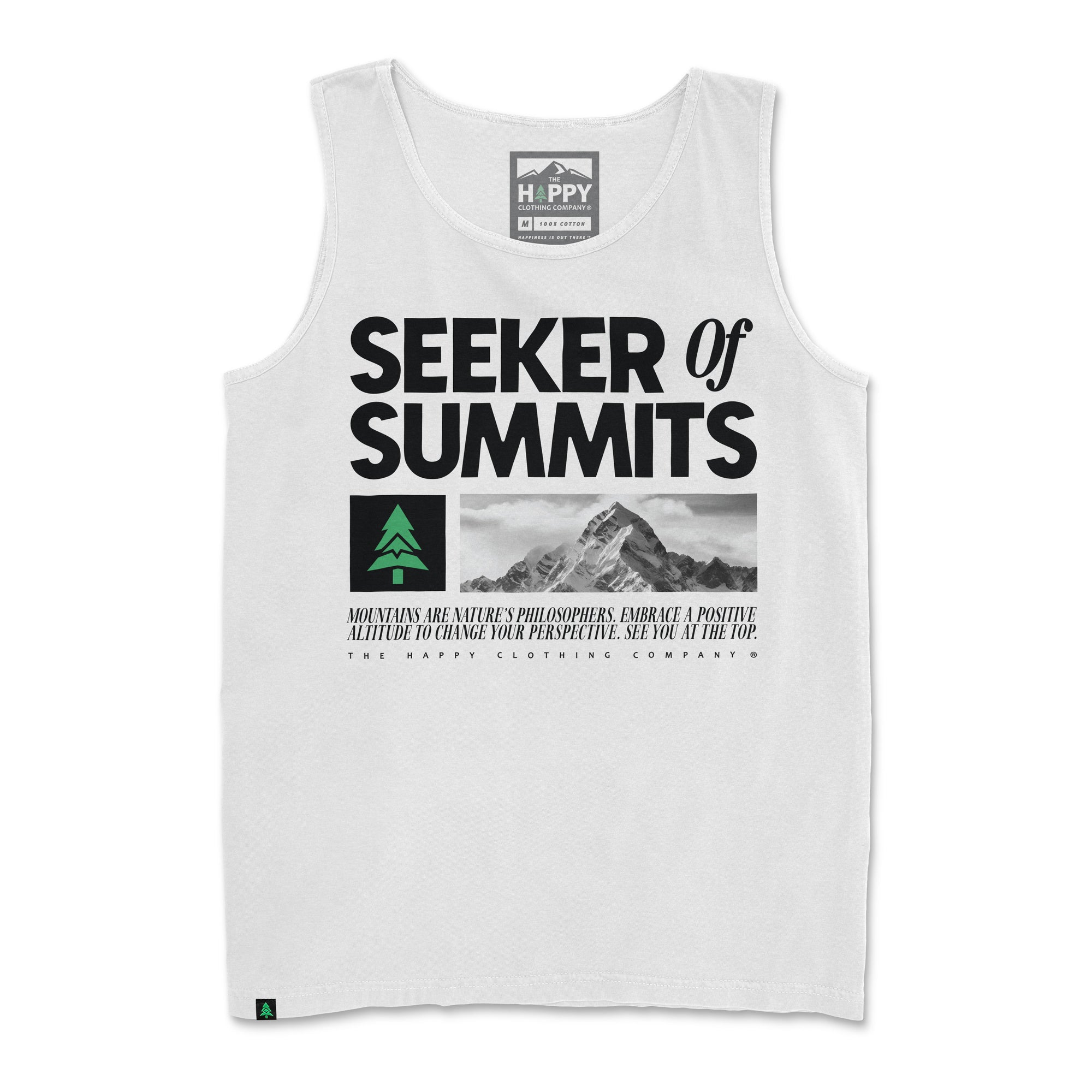 Seeker Of Summits | Black & White | Pigment-Dyed Tank