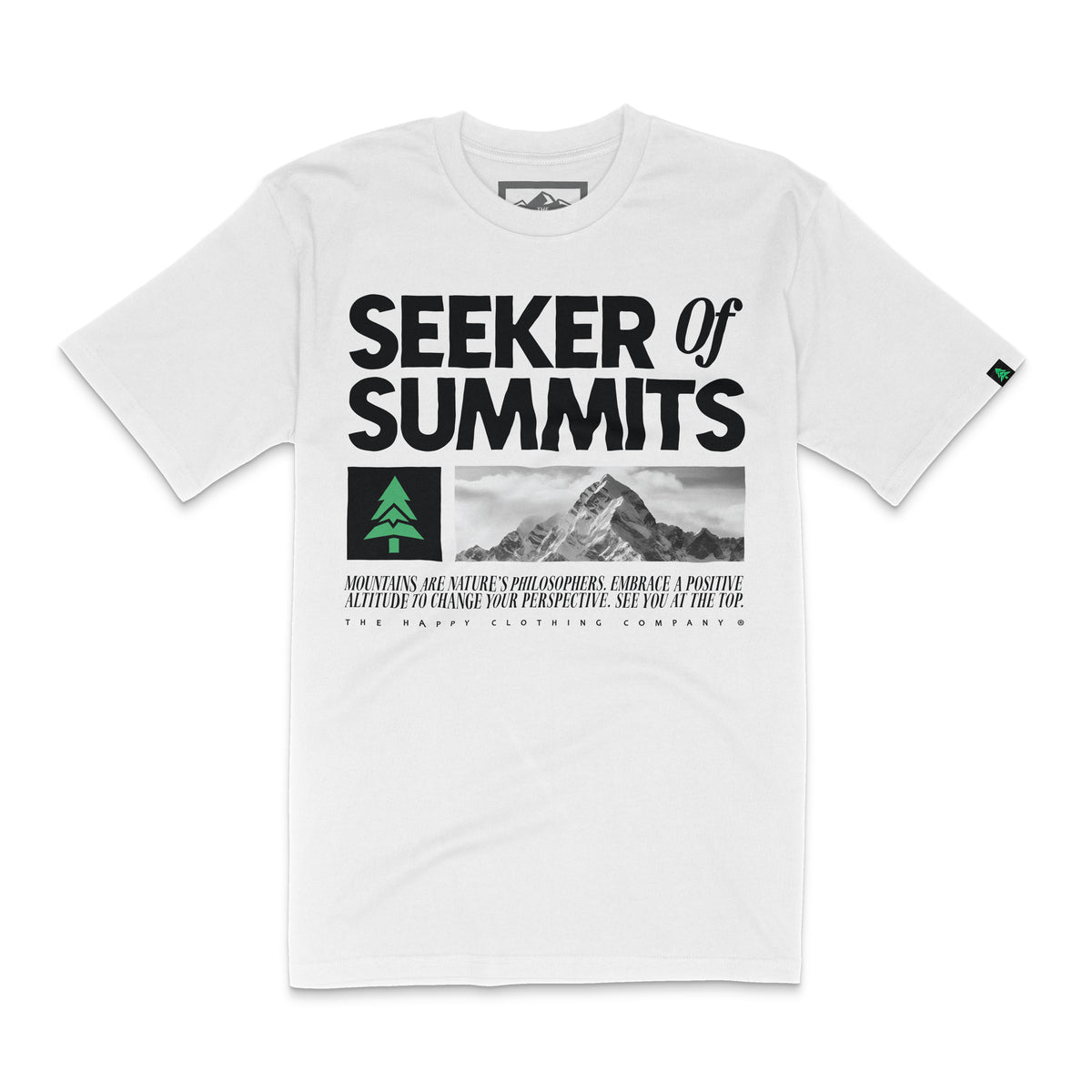 Seeker Of Summits Black &amp; White &#39;Lifestyle Tee&#39; | Premium Heavyweight |