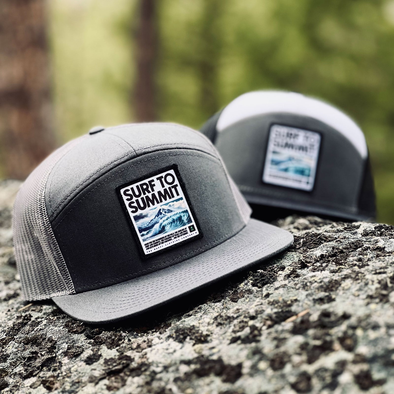 Surf To Summit Printed Patch 7 Panel Cap - The Happy Clothing Company