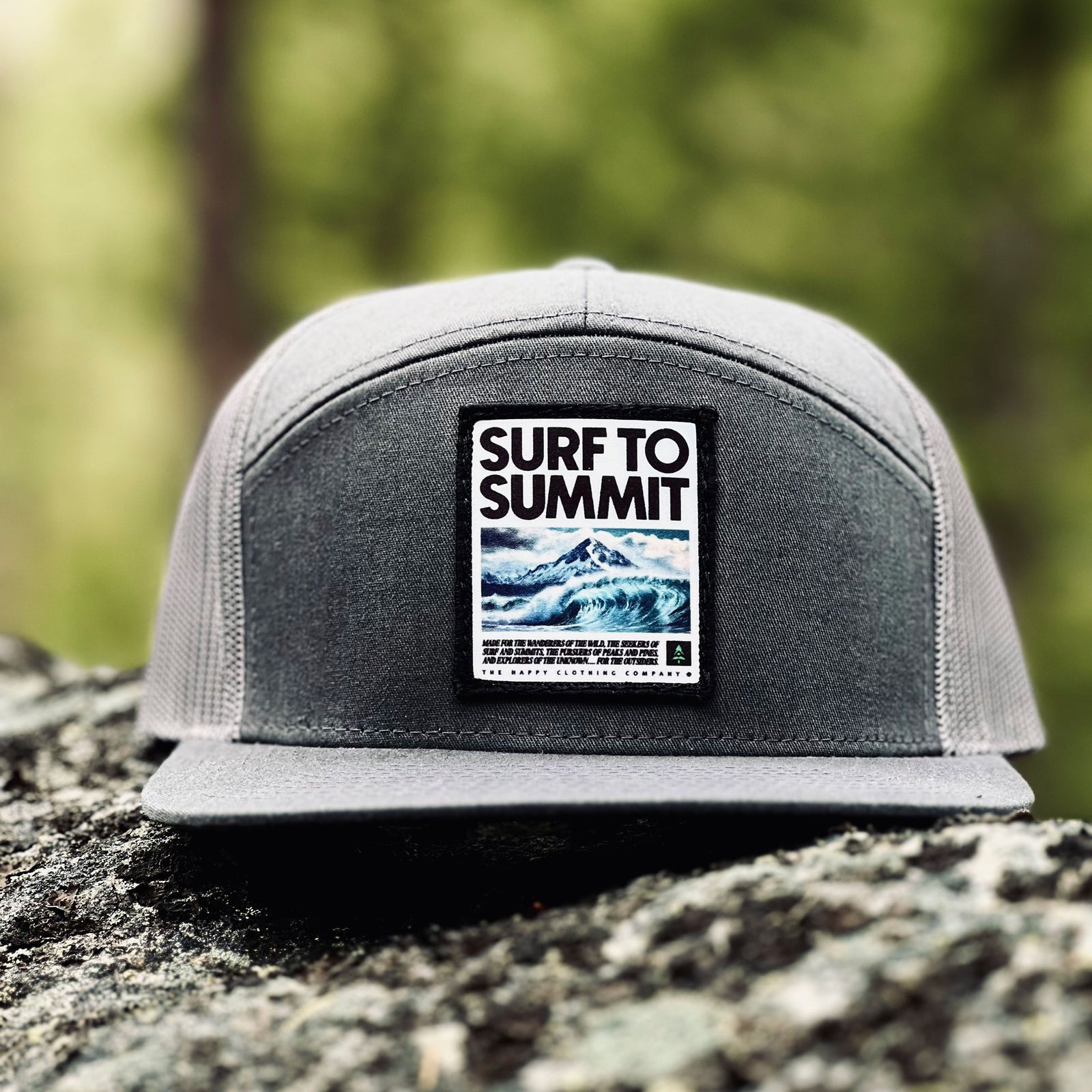Surf To Summit Printed Patch 7 Panel Cap - The Happy Clothing Company