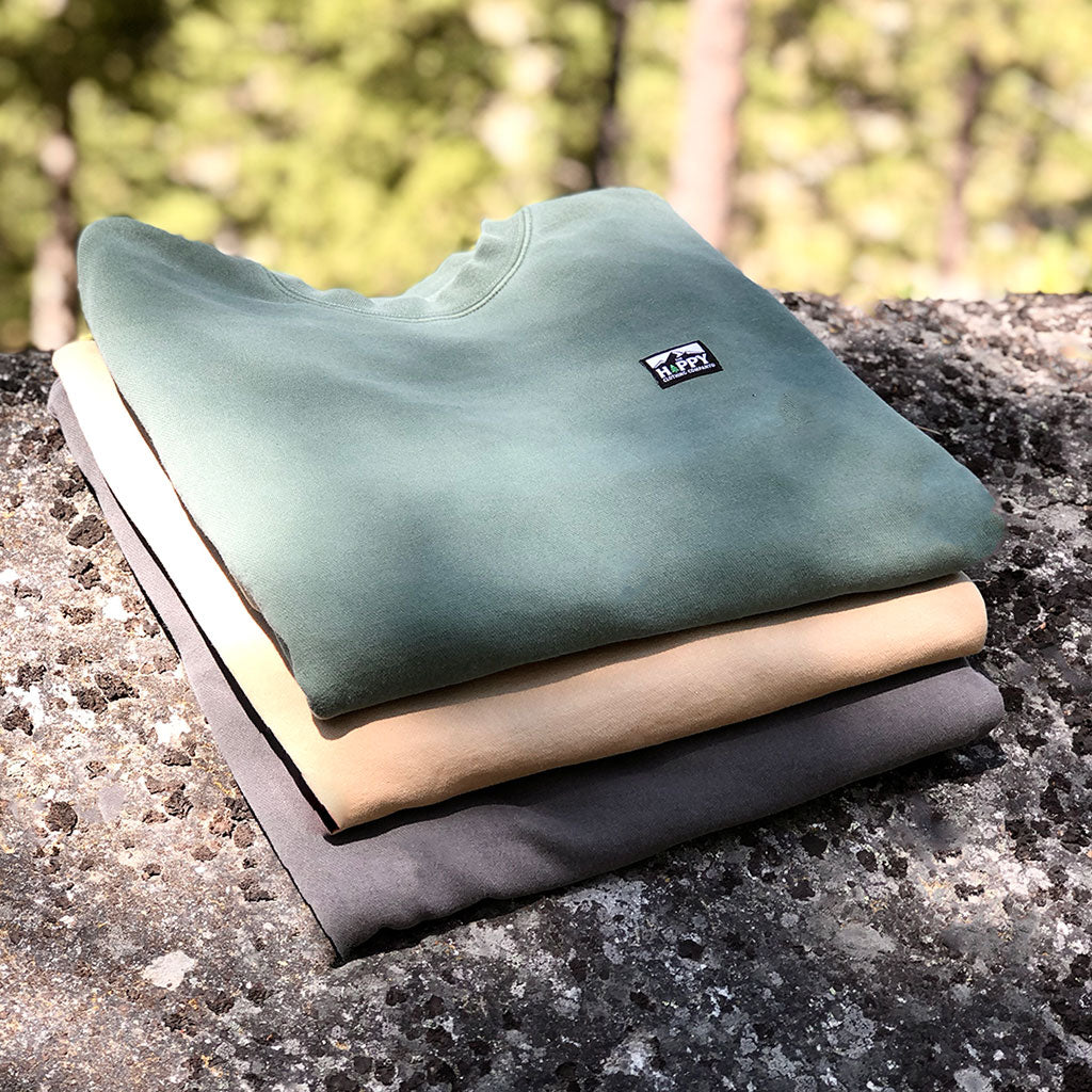 Logo Label Inspired-Dye <br> Unisex Heavyweight Crewneck Sweatshirt | Mountain Edition | - The Happy Clothing Company