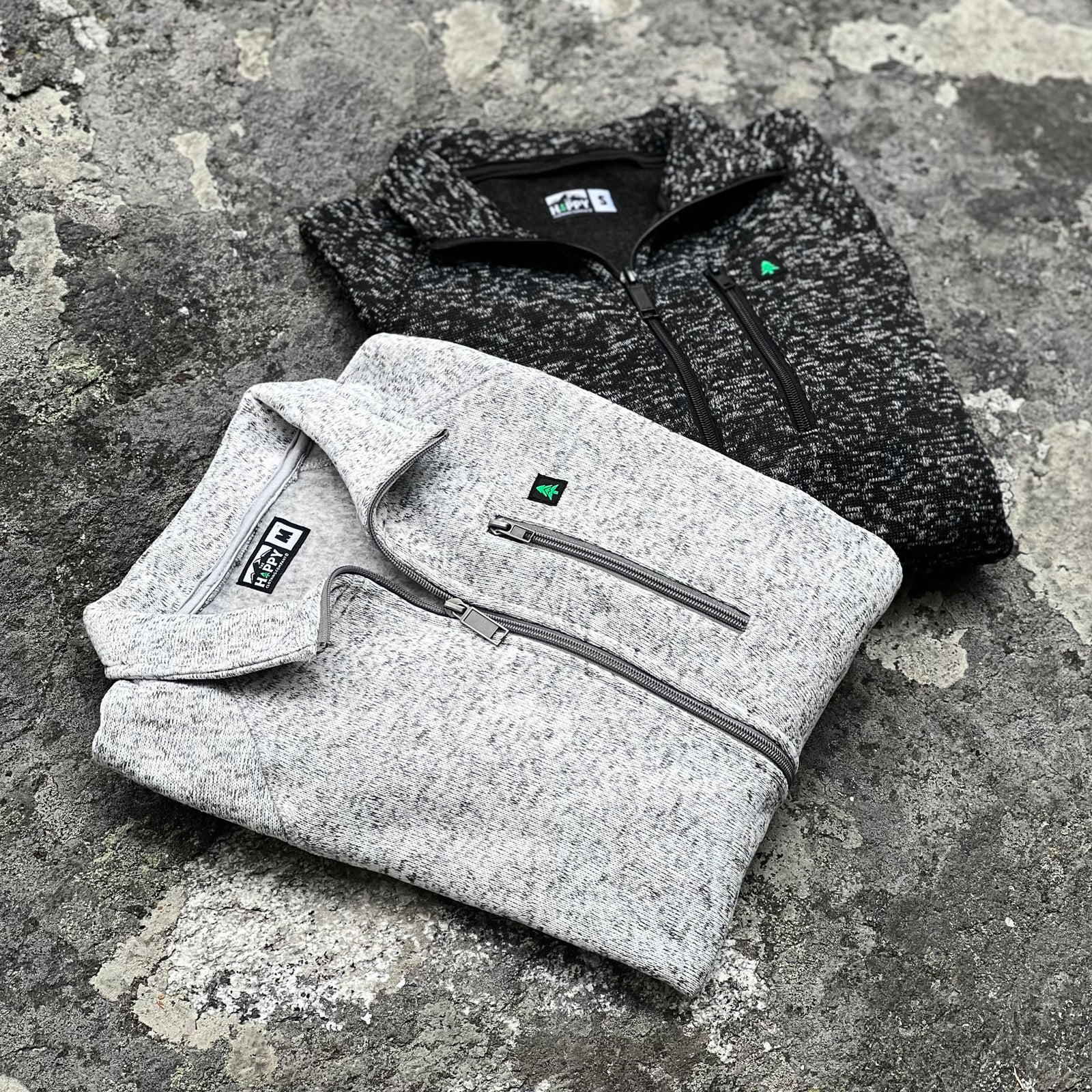 Alpine Knit Full Zip Jacket w / Mountain-Tree Label - The Happy Clothing Company