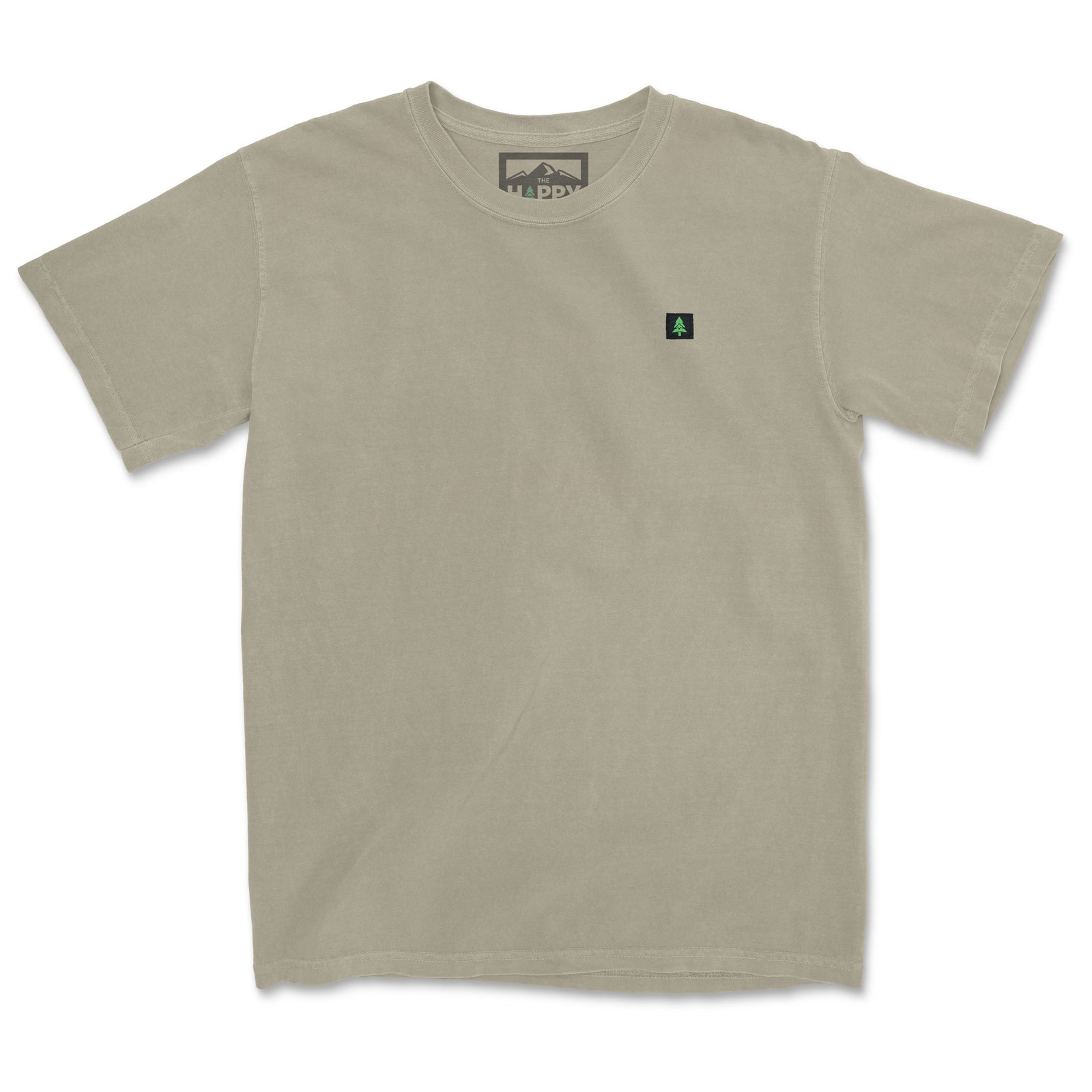 Mountain-Tree Label Heavyweight Pigment-Dyed Tee - The Happy Clothing Company