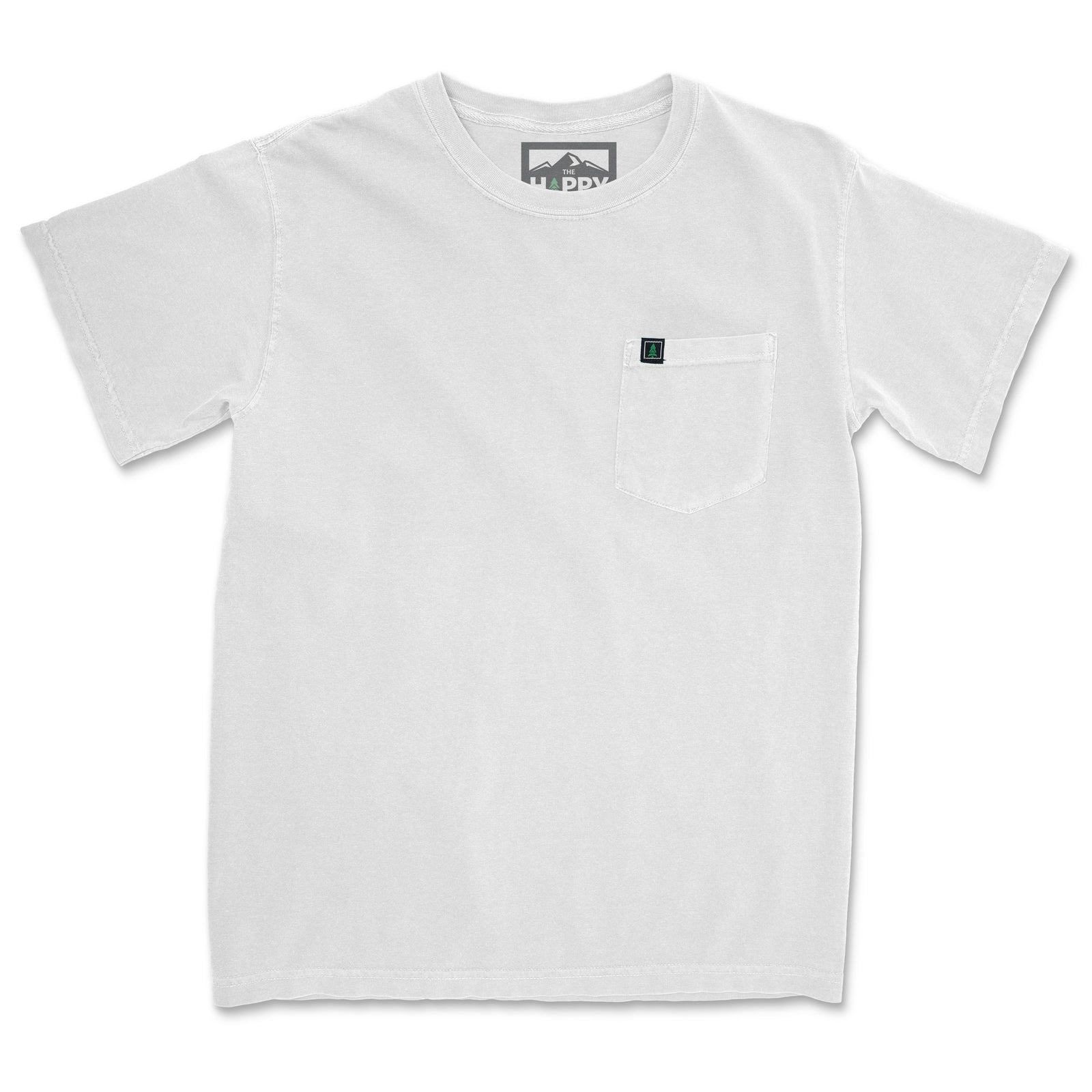 Logo Print Pocket <br> Back Print Pigment Dyed Tee - The Happy Clothing Company