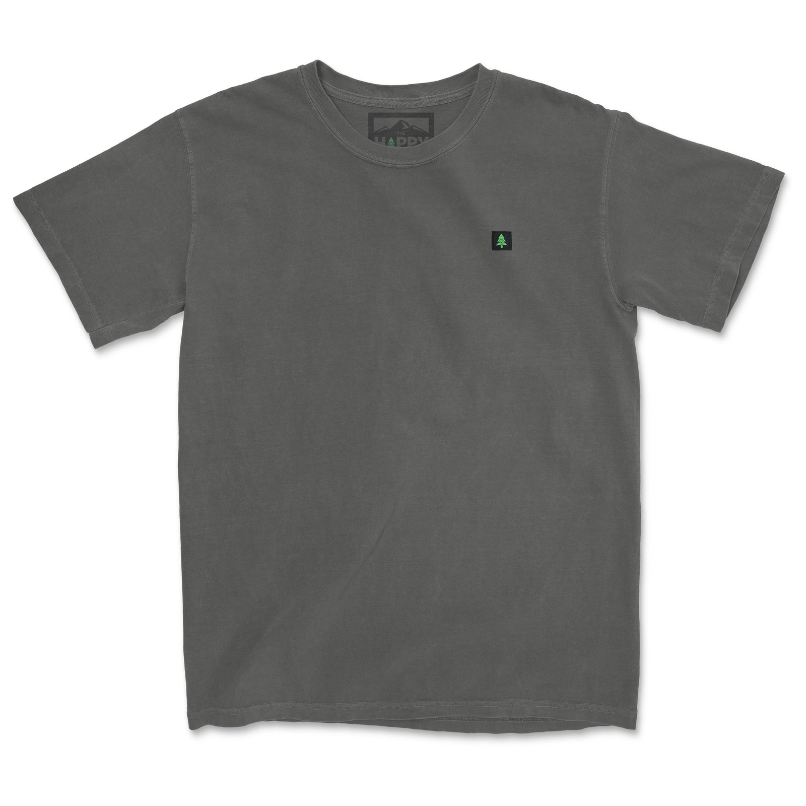 Mountain-Tree Label Heavyweight Pigment-Dyed Tee - The Happy Clothing Company