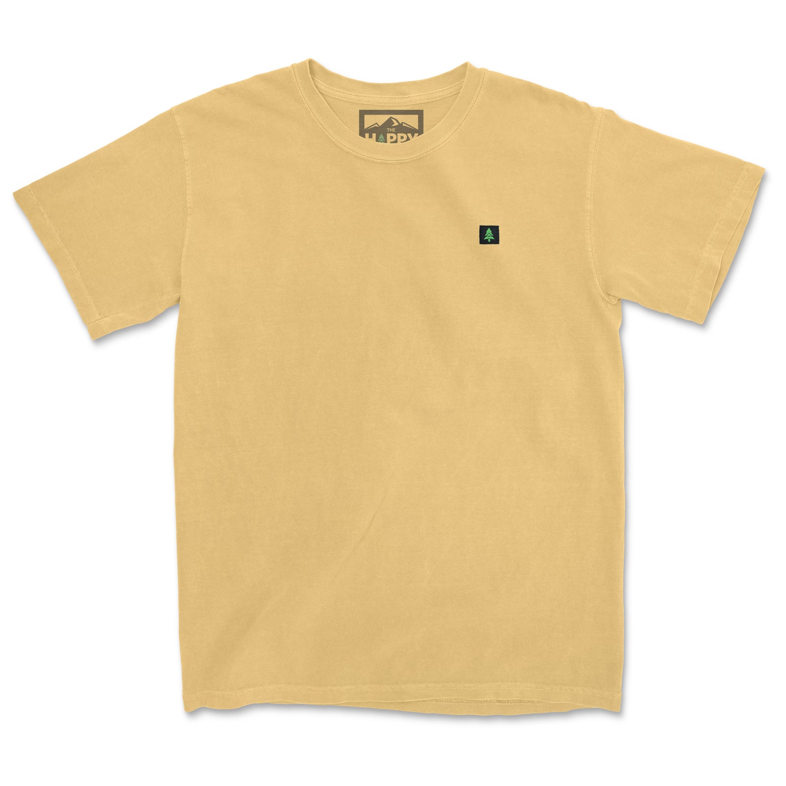 Mountain-Tree Label Heavyweight Pigment-Dyed Tee - The Happy Clothing Company