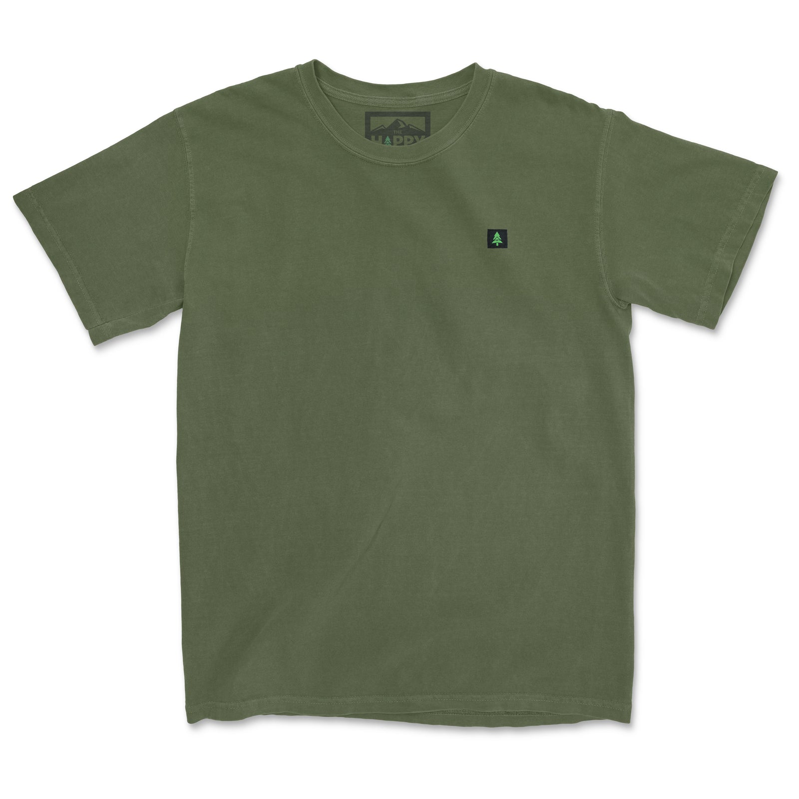 Mountain-Tree Label Heavyweight Pigment-Dyed Tee - The Happy Clothing Company