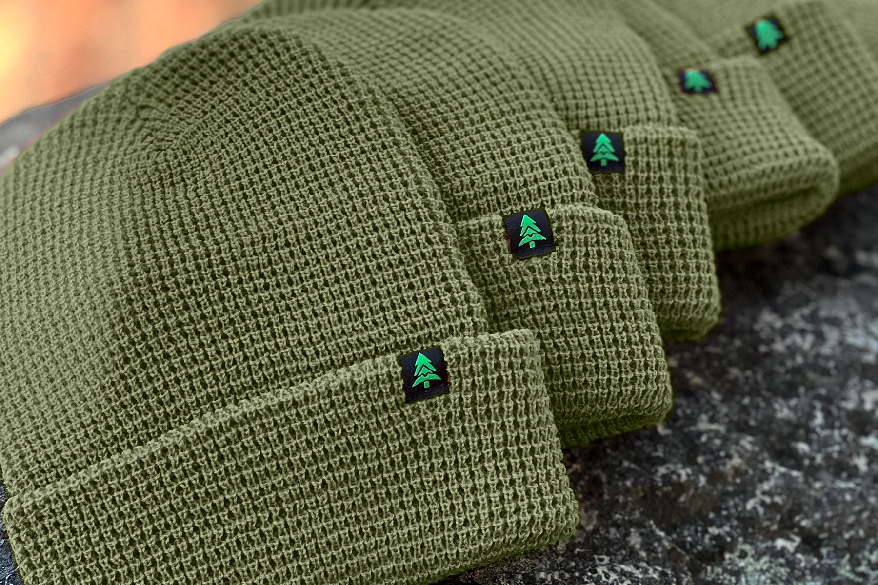 Mountain-Tree Waffle Beanie