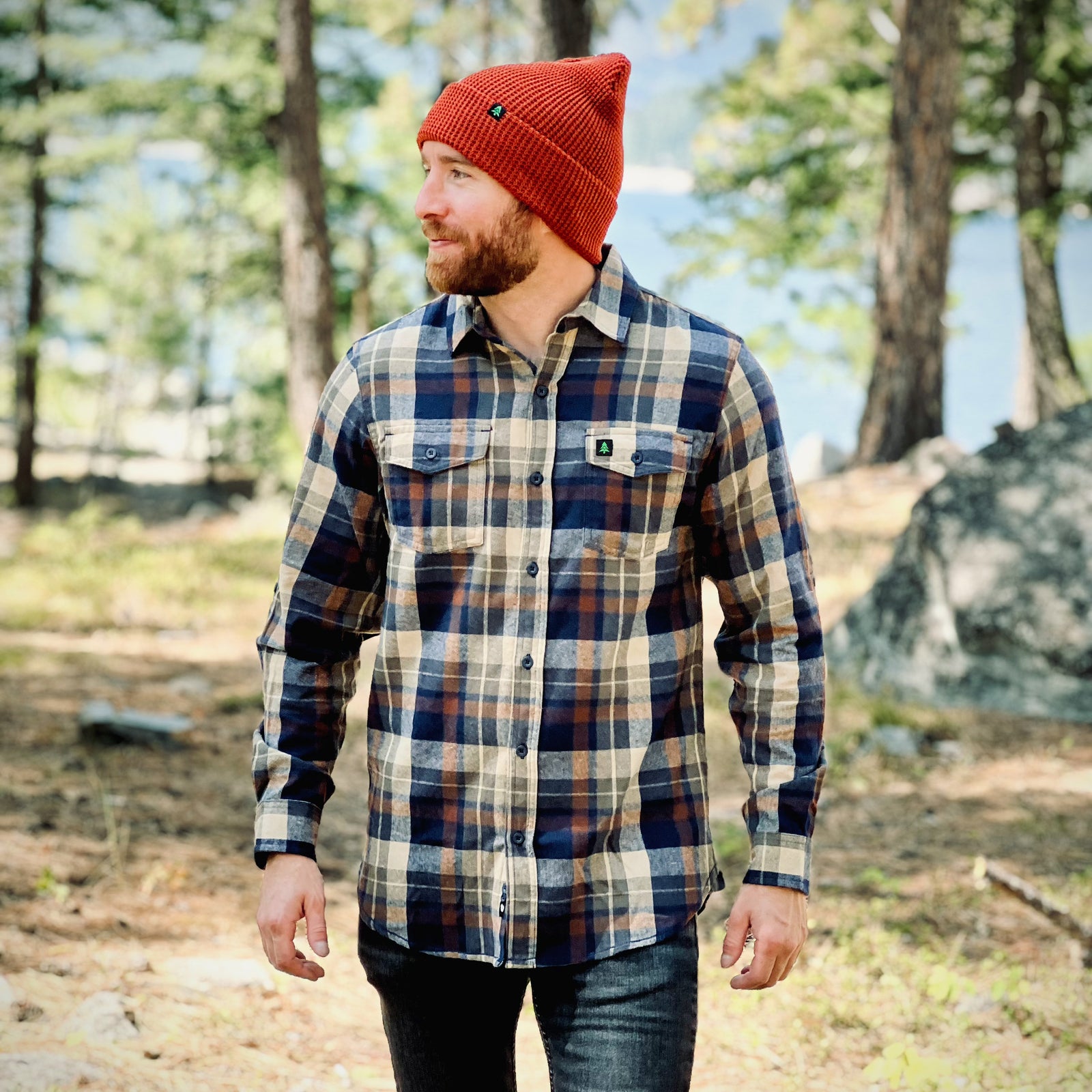 Basecamp Plaid Flannel Alpine Lake Edition 🍁  | SLIM FIT | - The Happy Clothing Company