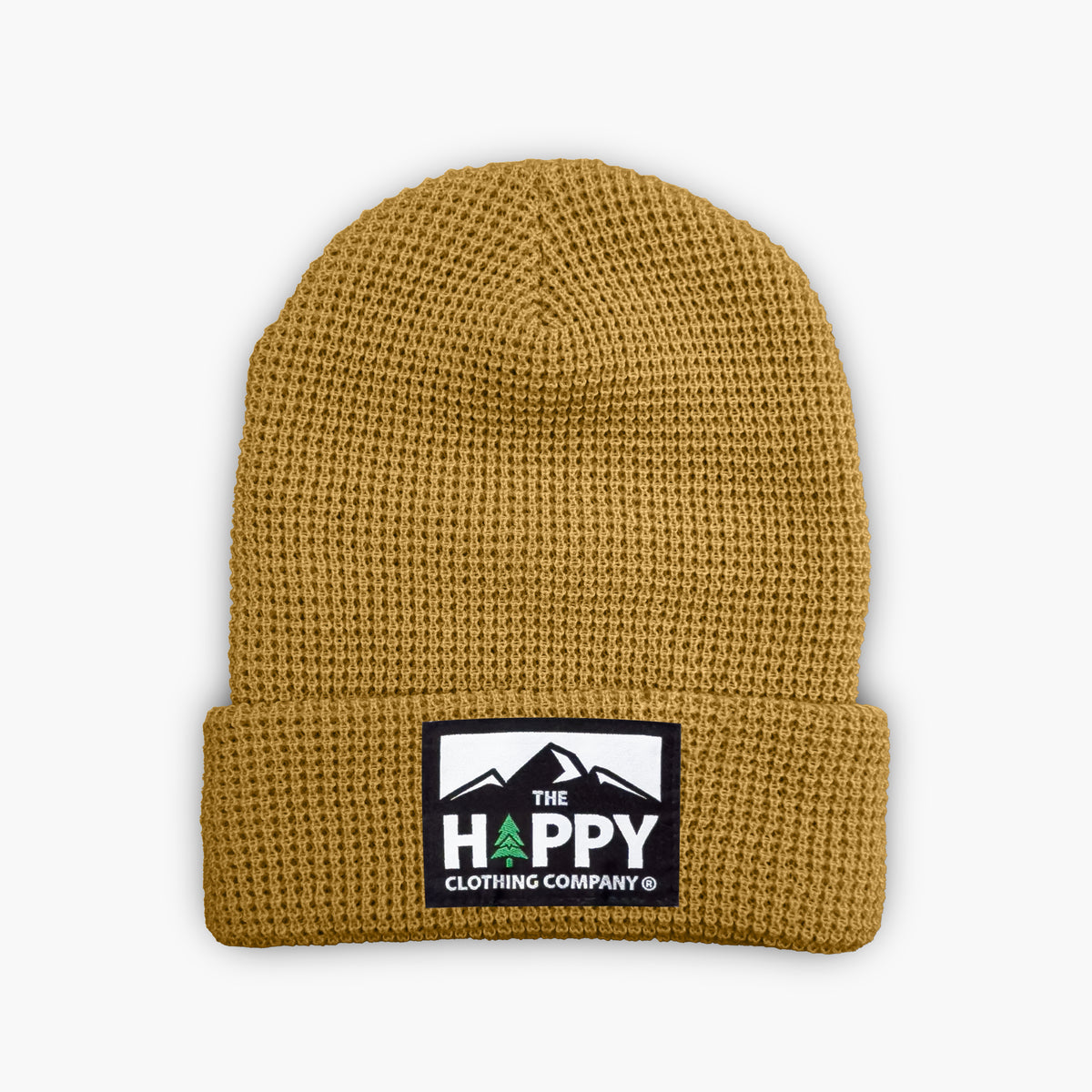 Logo Label Waffle Cuffed Beanie - The Happy Clothing Company