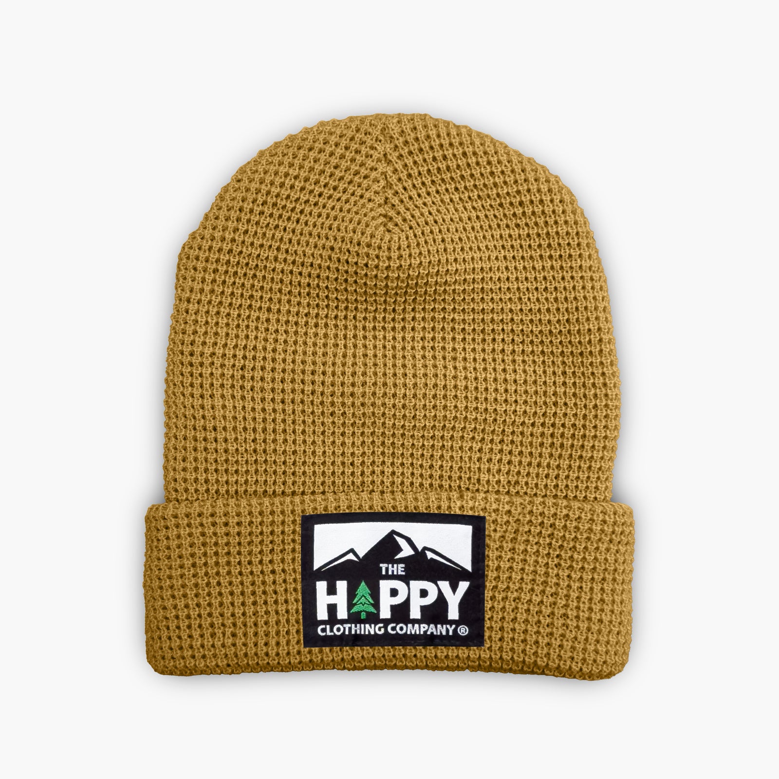 Logo Label Waffle Cuffed Beanie - The Happy Clothing Company
