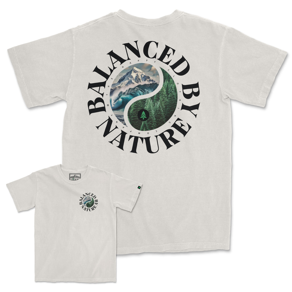 Balanced By Nature Vintage Tee | Oversized Heavyweight | - The Happy Clothing Company