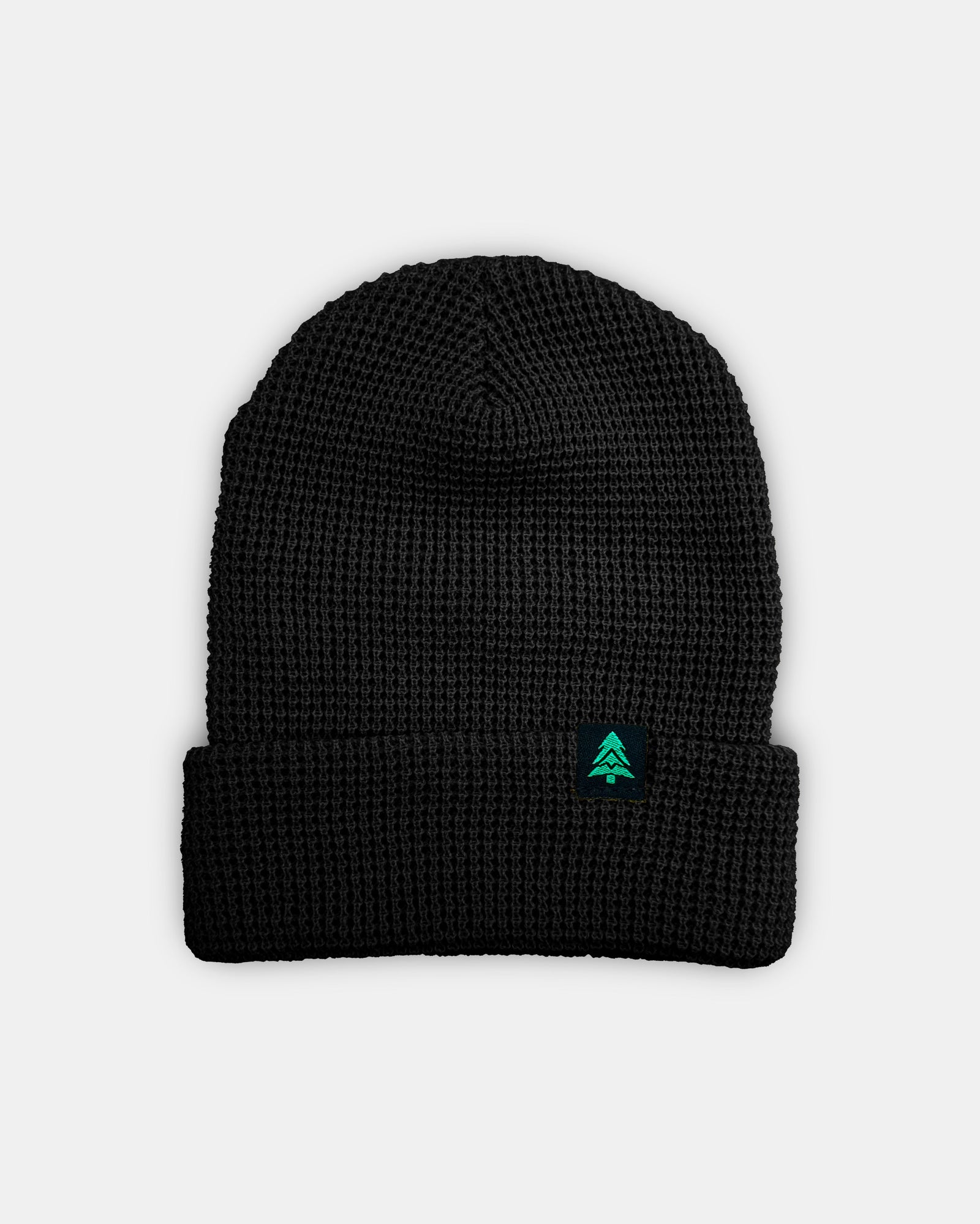 Mountain-Tree Label Waffle Cuffed Beanie