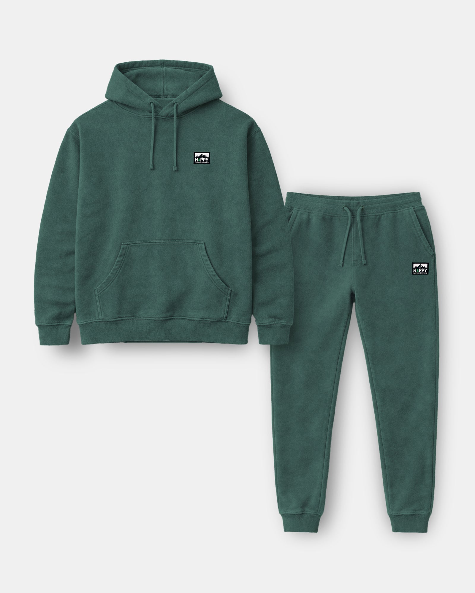 Nature-Dyed Full Sweatsuit w / Logo Label - The Happy Clothing Company