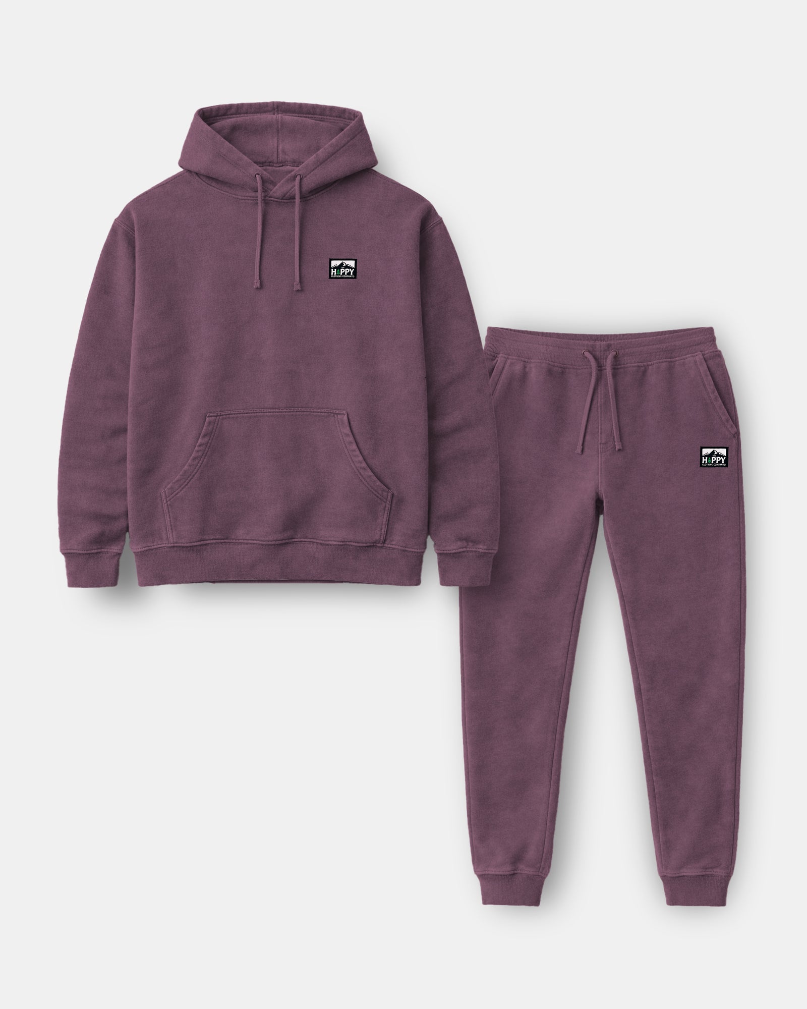Nature-Dyed Full Sweatsuit w / Logo Label - The Happy Clothing Company