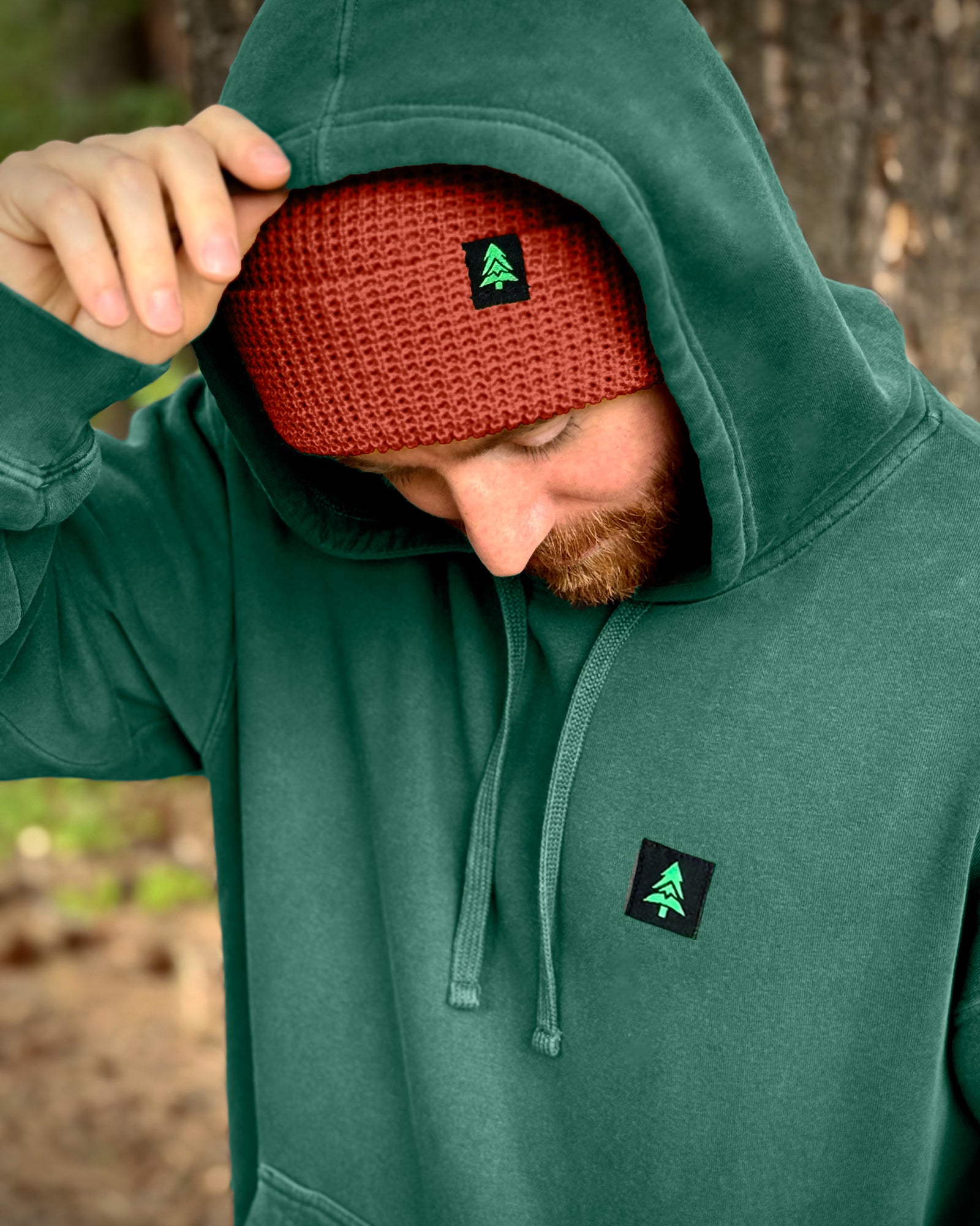 Mountain-Tree Label Nature-Dyed Unisex Hoodie