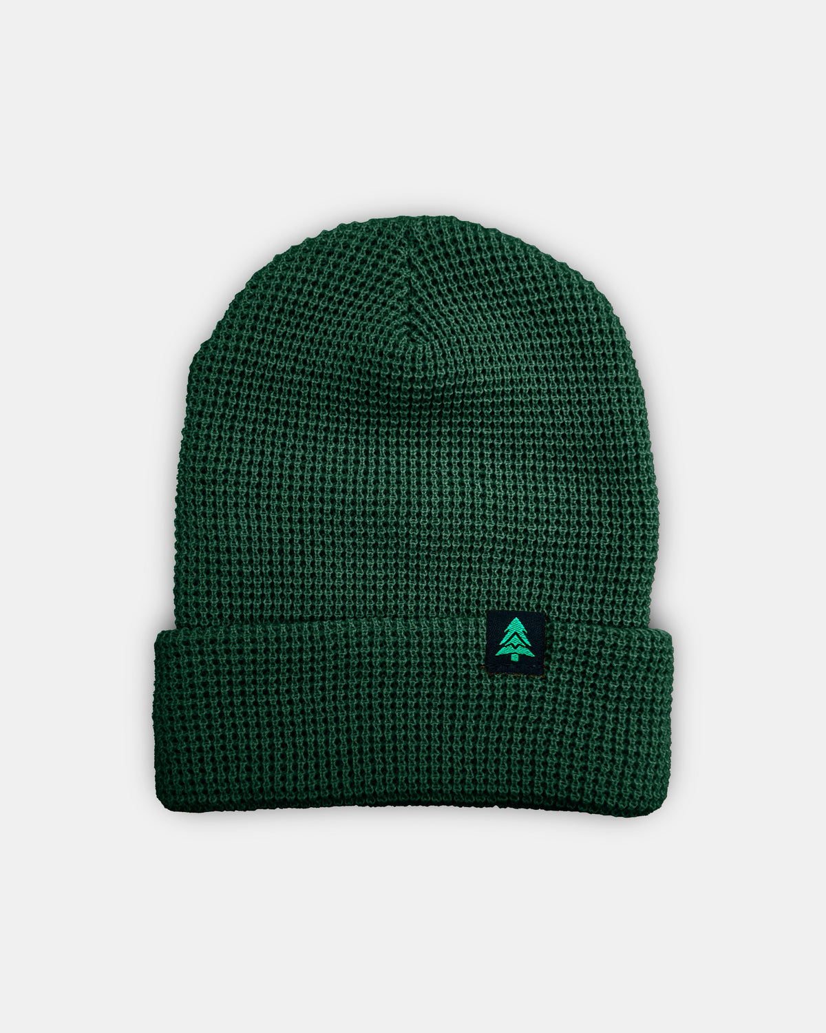 Mountain-Tree Label Waffle Cuffed Beanie