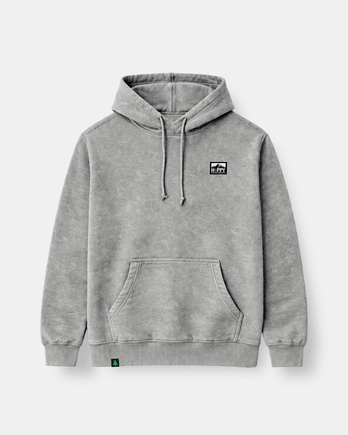 Vintage Mineral-Washed Raglan Hoodie w / Logo Label - The Happy Clothing Company