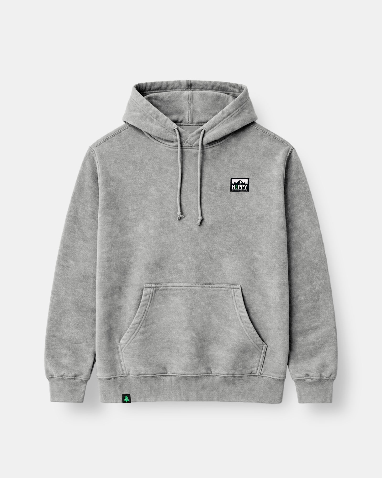 Vintage Mineral-Washed Raglan Hoodie w / Logo Label - The Happy Clothing Company