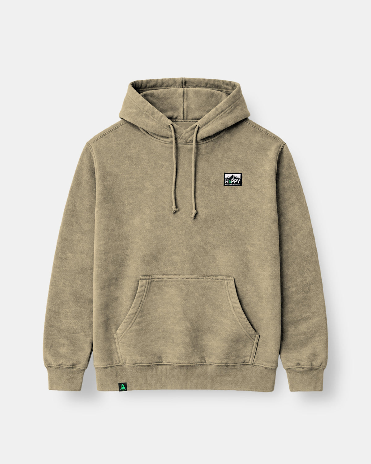 Vintage Mineral-Washed Raglan Hoodie w / Logo Label - The Happy Clothing Company