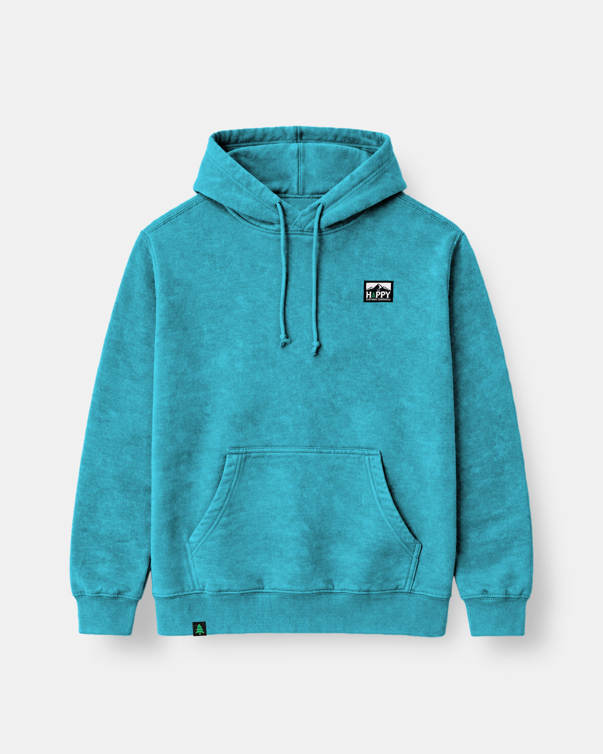 Vintage Mineral-Washed Raglan Hoodie w / Logo Label - The Happy Clothing Company