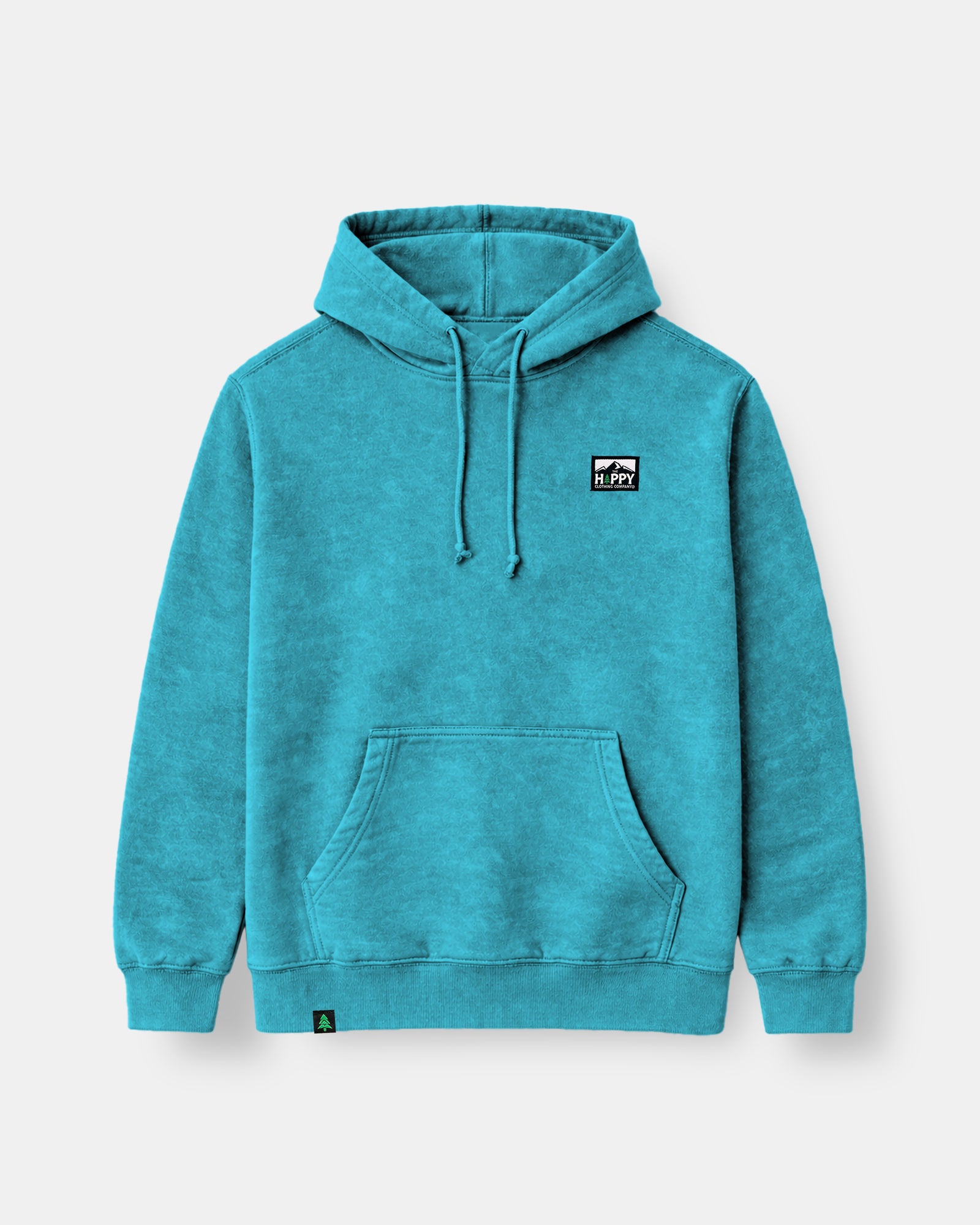 Vintage Mineral-Washed Raglan Hoodie w / Logo Label - The Happy Clothing Company