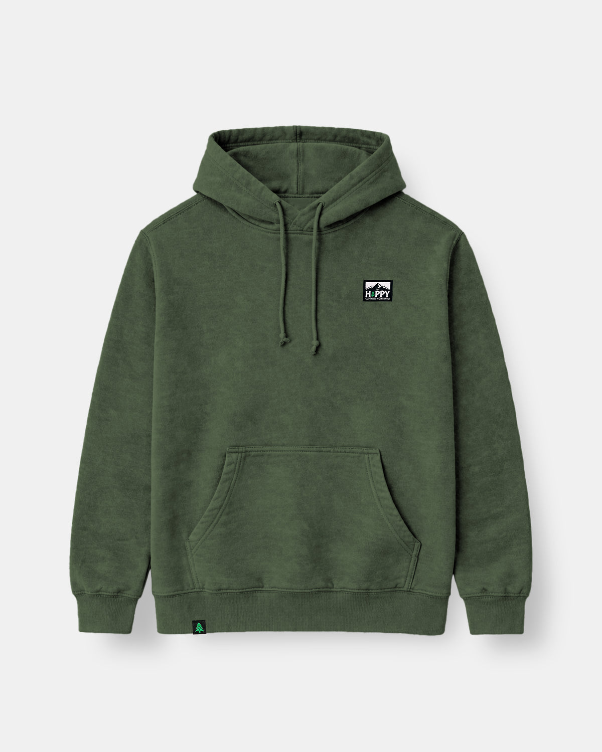 Vintage Mineral-Washed Raglan Hoodie w / Logo Label - The Happy Clothing Company