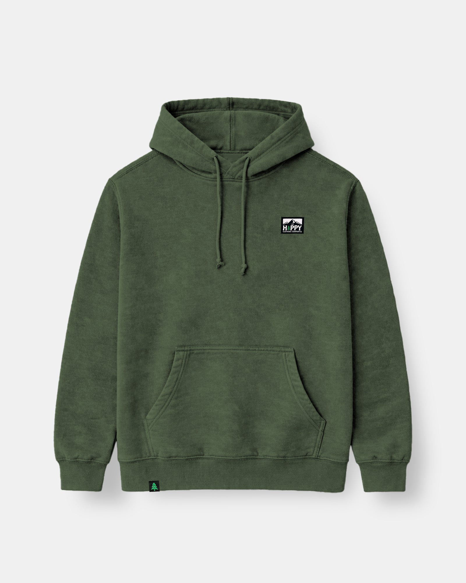 Vintage Mineral-Washed Raglan Hoodie w / Logo Label - The Happy Clothing Company