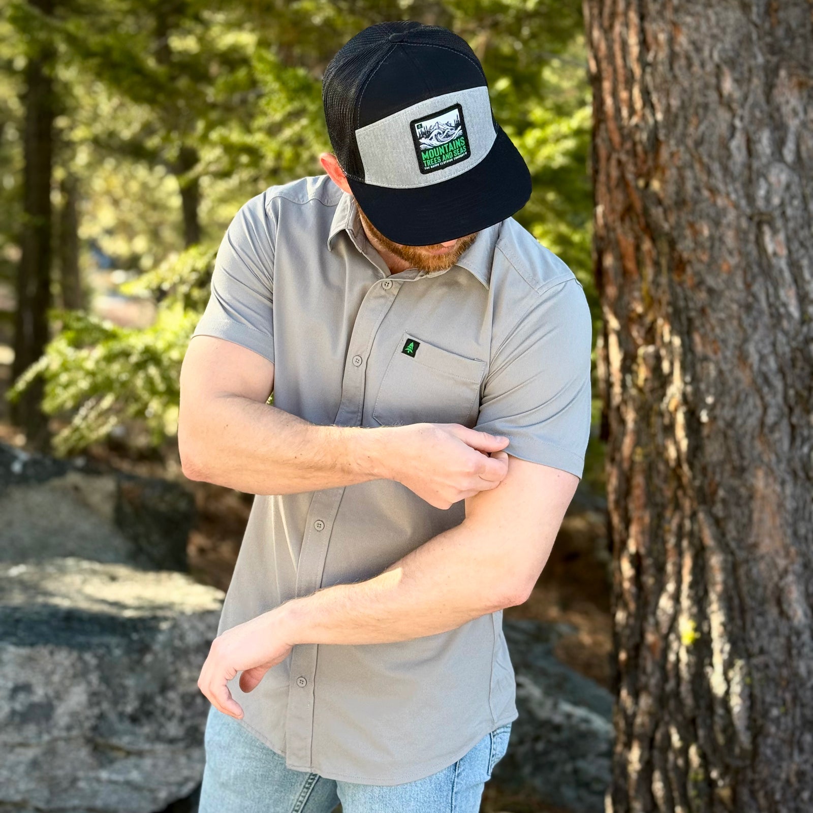 Street To Peak Woven Stretch Button-Up - The Happy Clothing Company