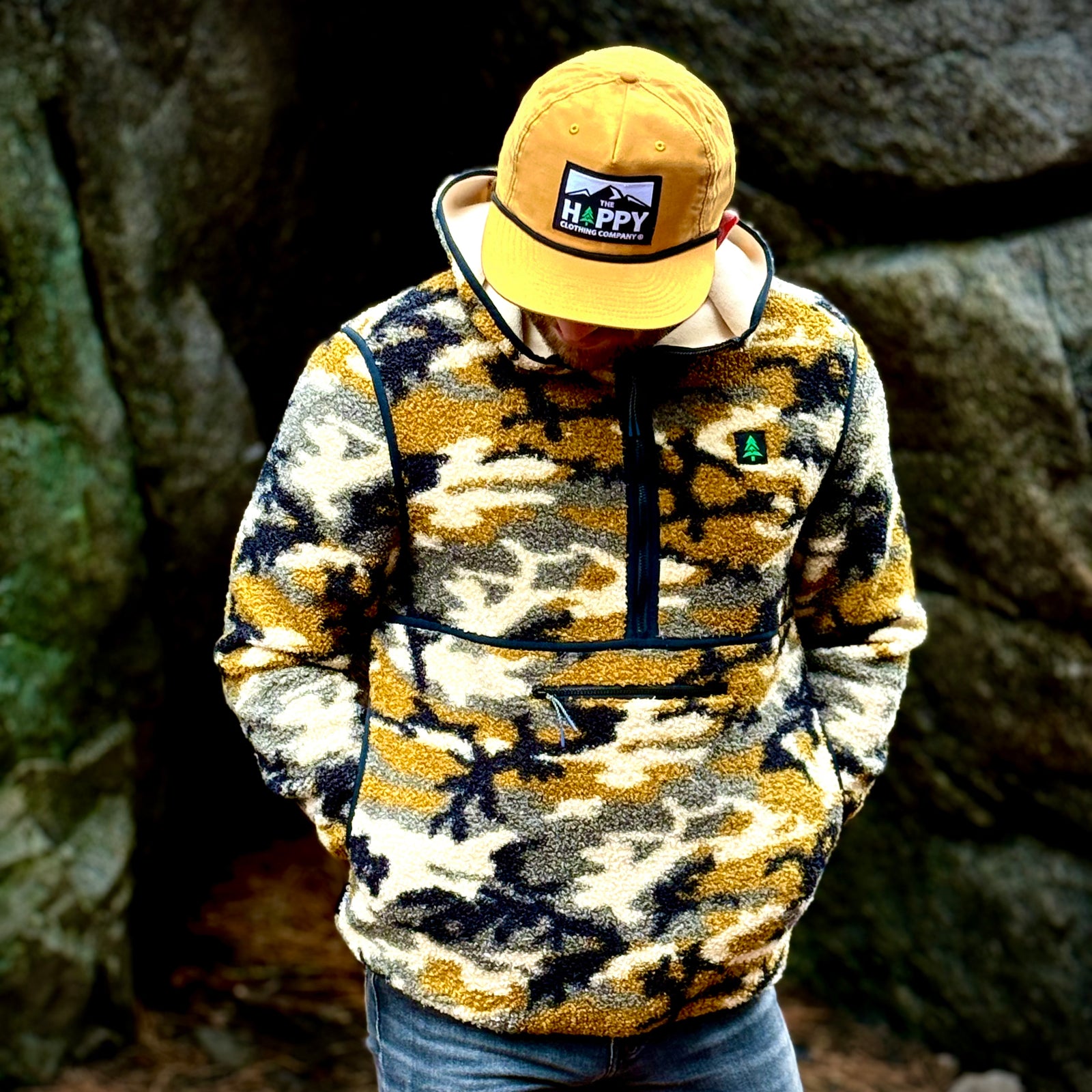 Men's Half Zip Sherpa Hoodie - The Happy Clothing Company