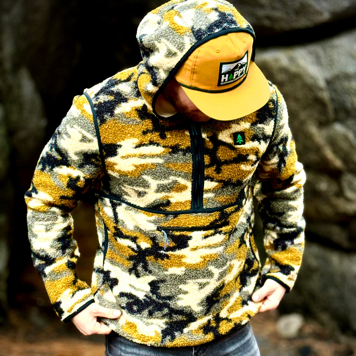 Men's Half Zip Sherpa Hoodie - The Happy Clothing Company