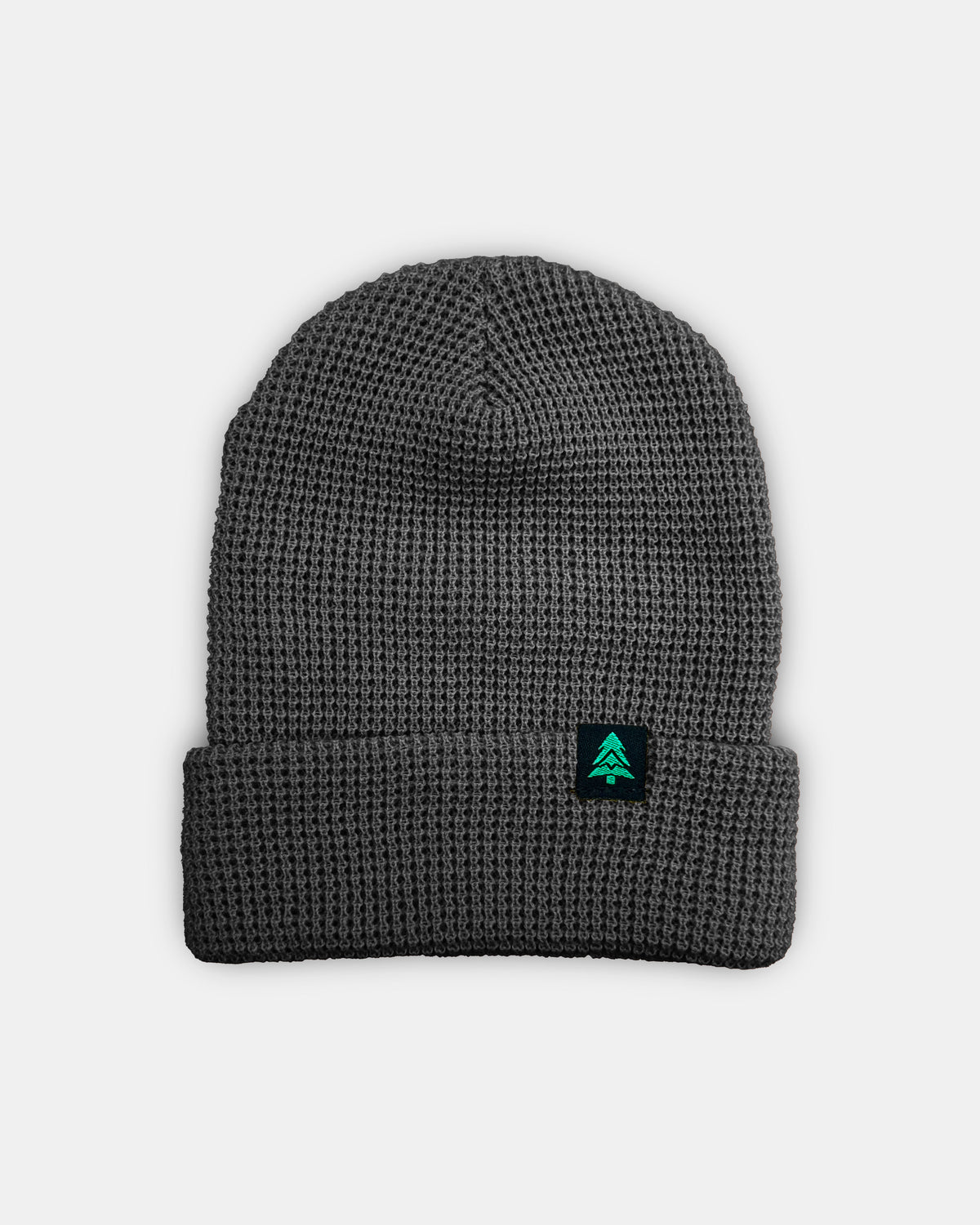 Mountain-Tree Label Waffle Cuffed Beanie
