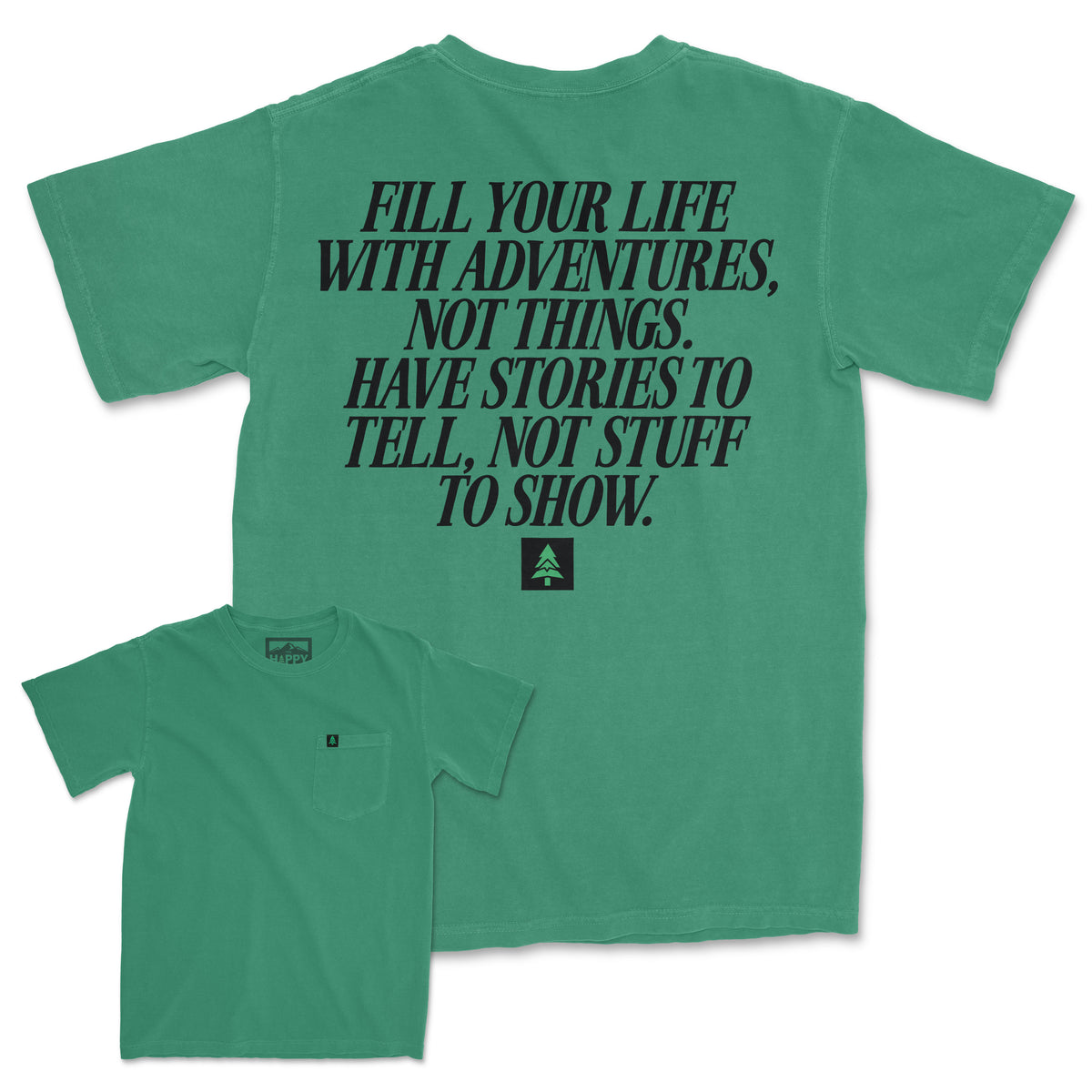 Fill Your Life With Adventures Pigment-Dyed Pocket T-Shirt - The Happy Clothing Company