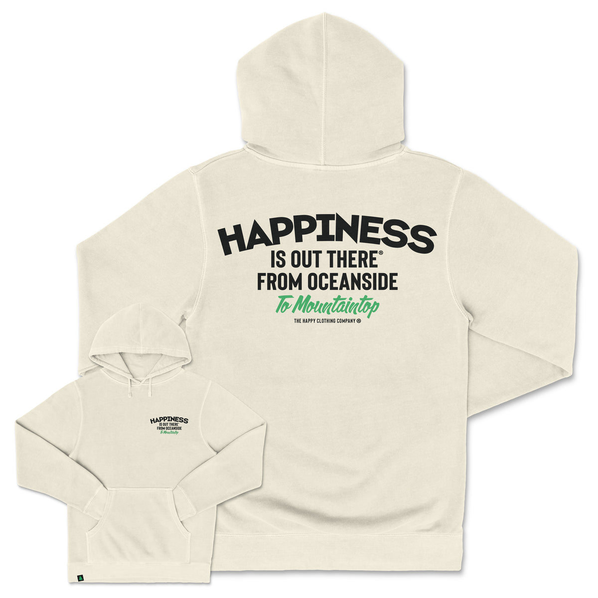 Happiness Is Out There Nature-Dyed Unisex Hoodie - The Happy Clothing Company