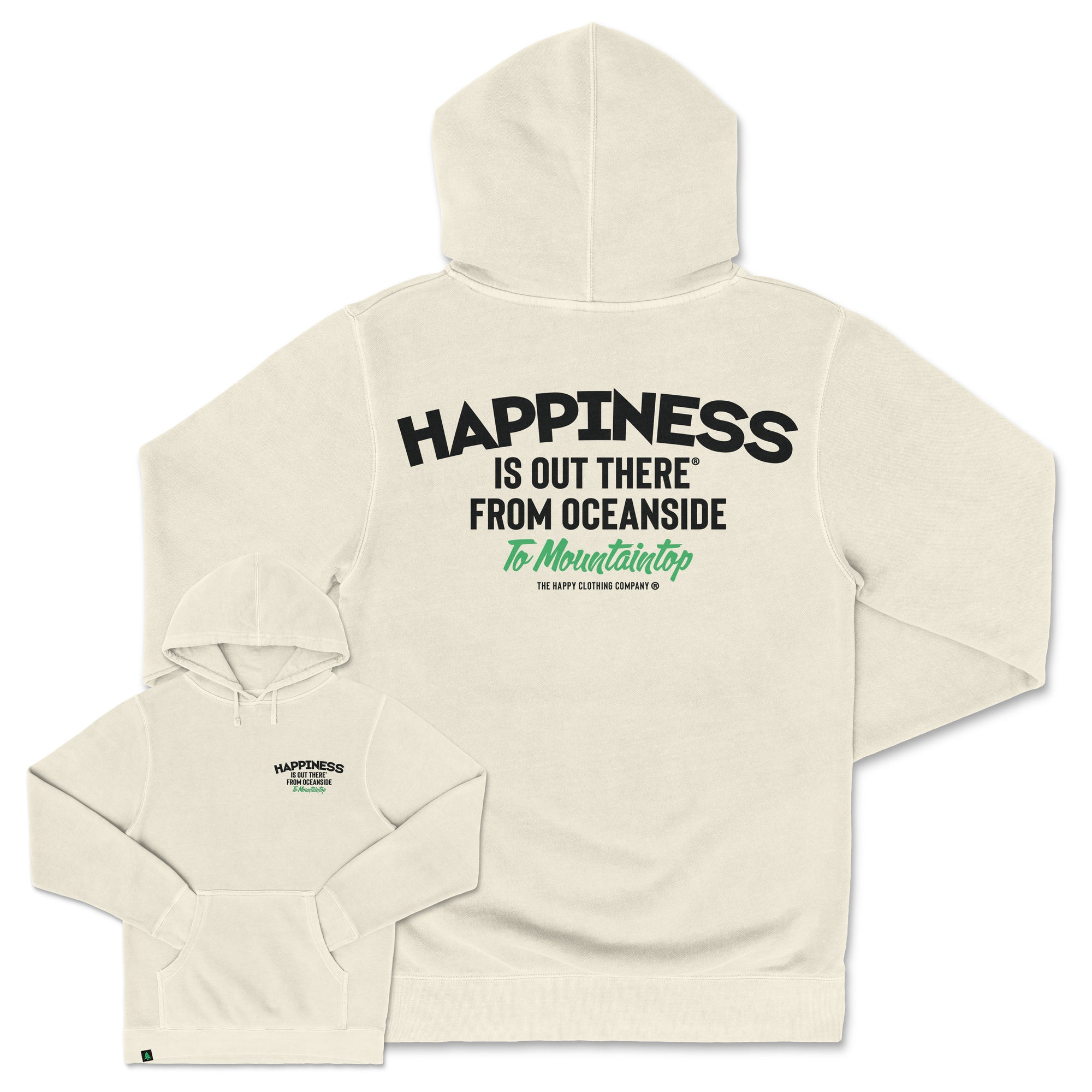 Happiness Is Out There Nature-Dyed Unisex Hoodie - The Happy Clothing Company