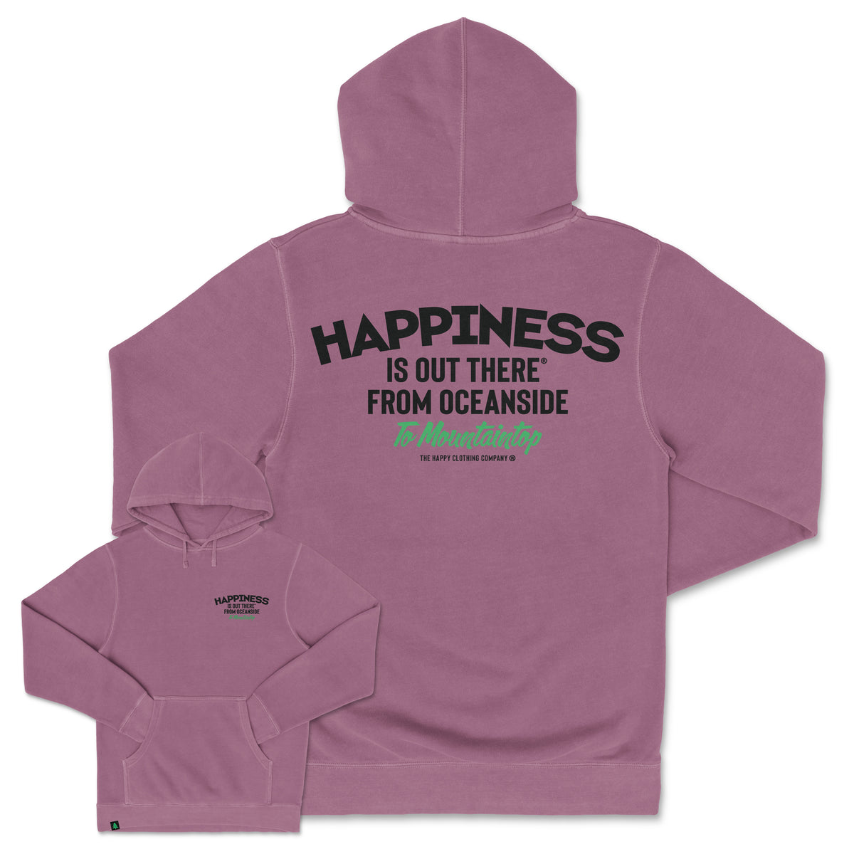 Happiness Is Out There Nature-Dyed Unisex Hoodie - The Happy Clothing Company