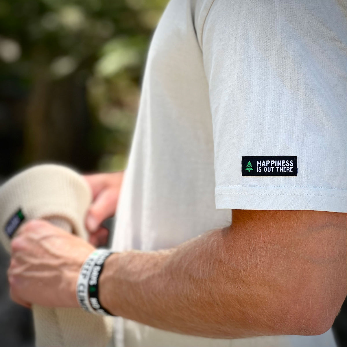 Happiness Is Out There Label Faded Tee | Oversized Heavyweight | - The Happy Clothing Company