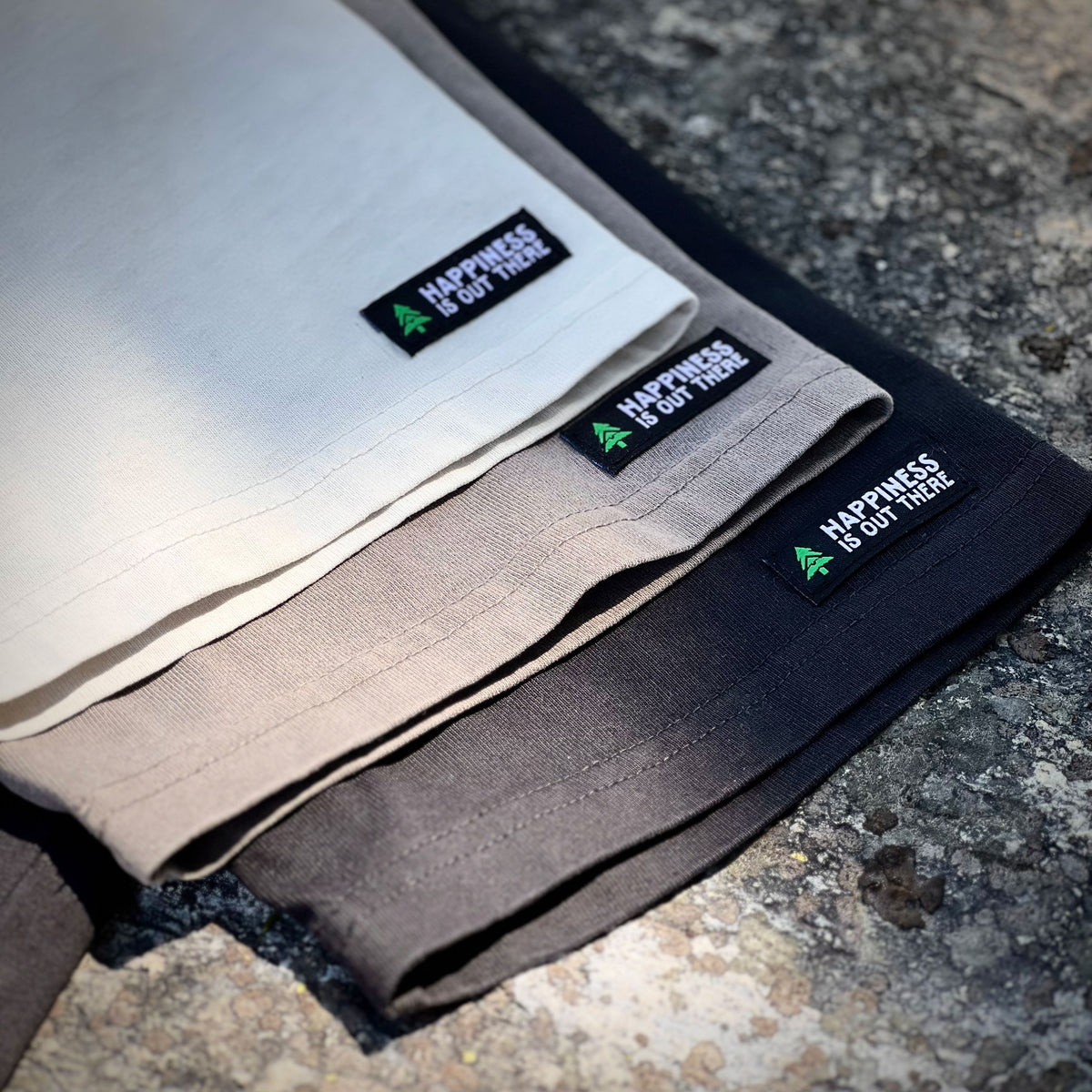 Happiness Is Out There Label Faded Tee | Oversized Heavyweight | - The Happy Clothing Company