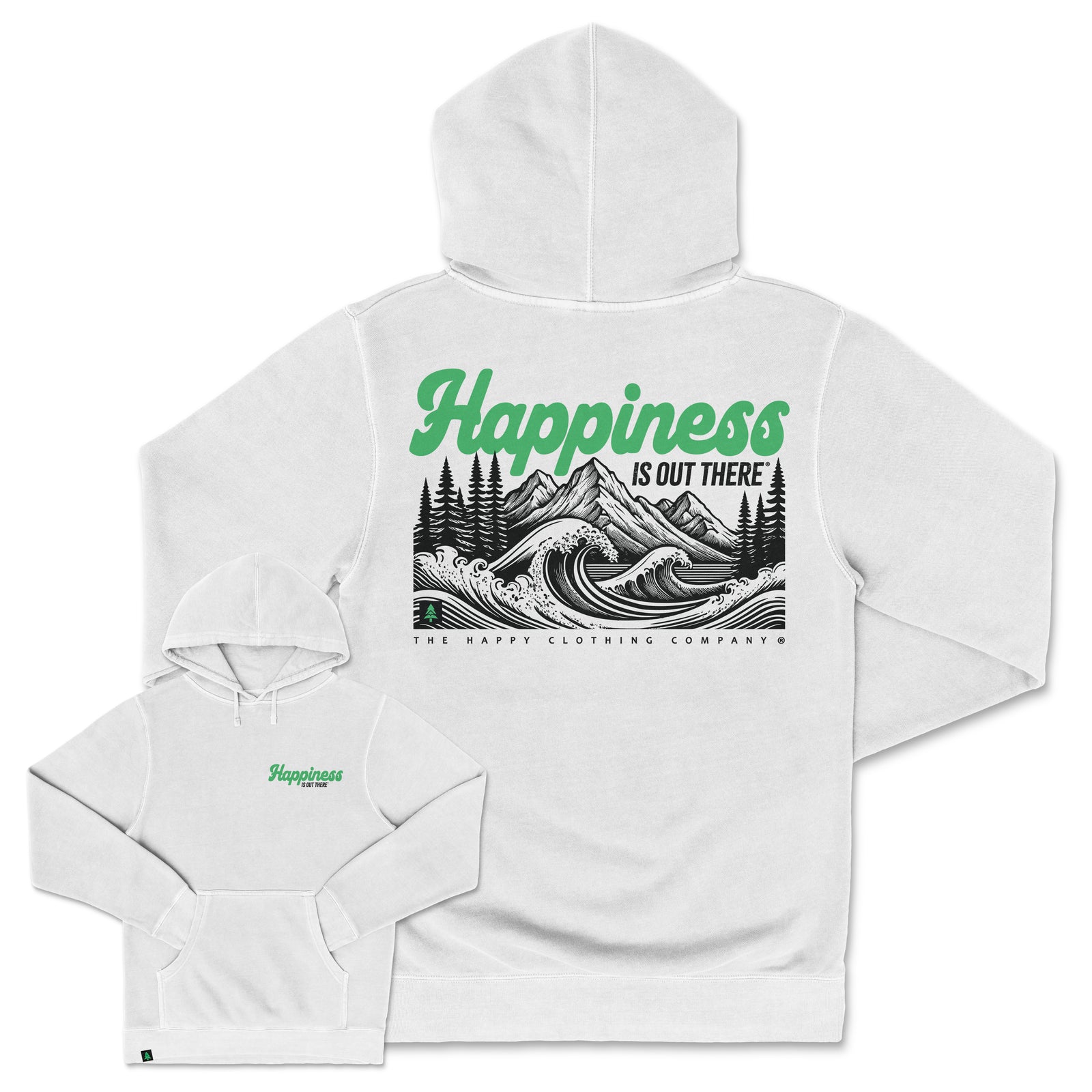 Happiness Is Out There Nature-Dyed Unisex Hoodie - The Happy Clothing Company