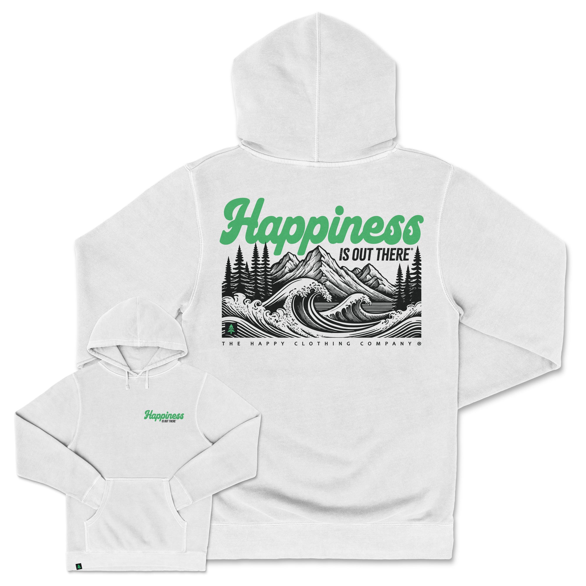 Happiness Is Out There Nature-Dyed Unisex Hoodie - The Happy Clothing Company