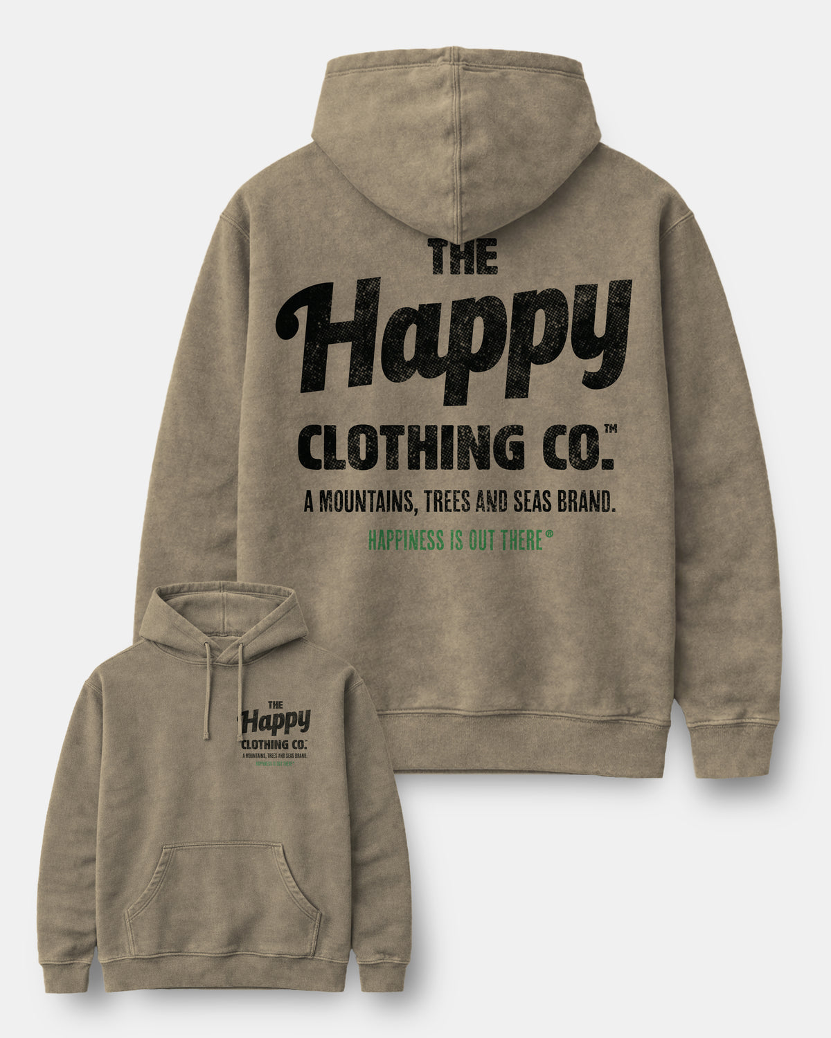 The Happy Clothing Co. Script Nature-Dyed Unisex Hoodie - The Happy Clothing Company
