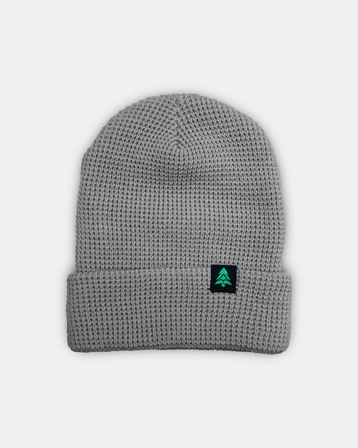 Mountain-Tree Label Waffle Cuffed Beanie