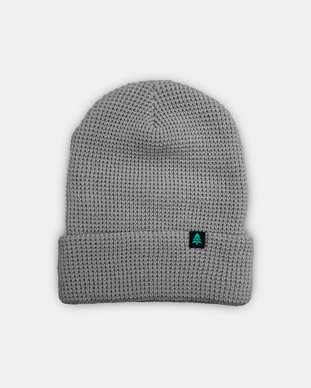 Mountain-Tree Label Waffle Cuffed Beanie - The Happy Clothing Company