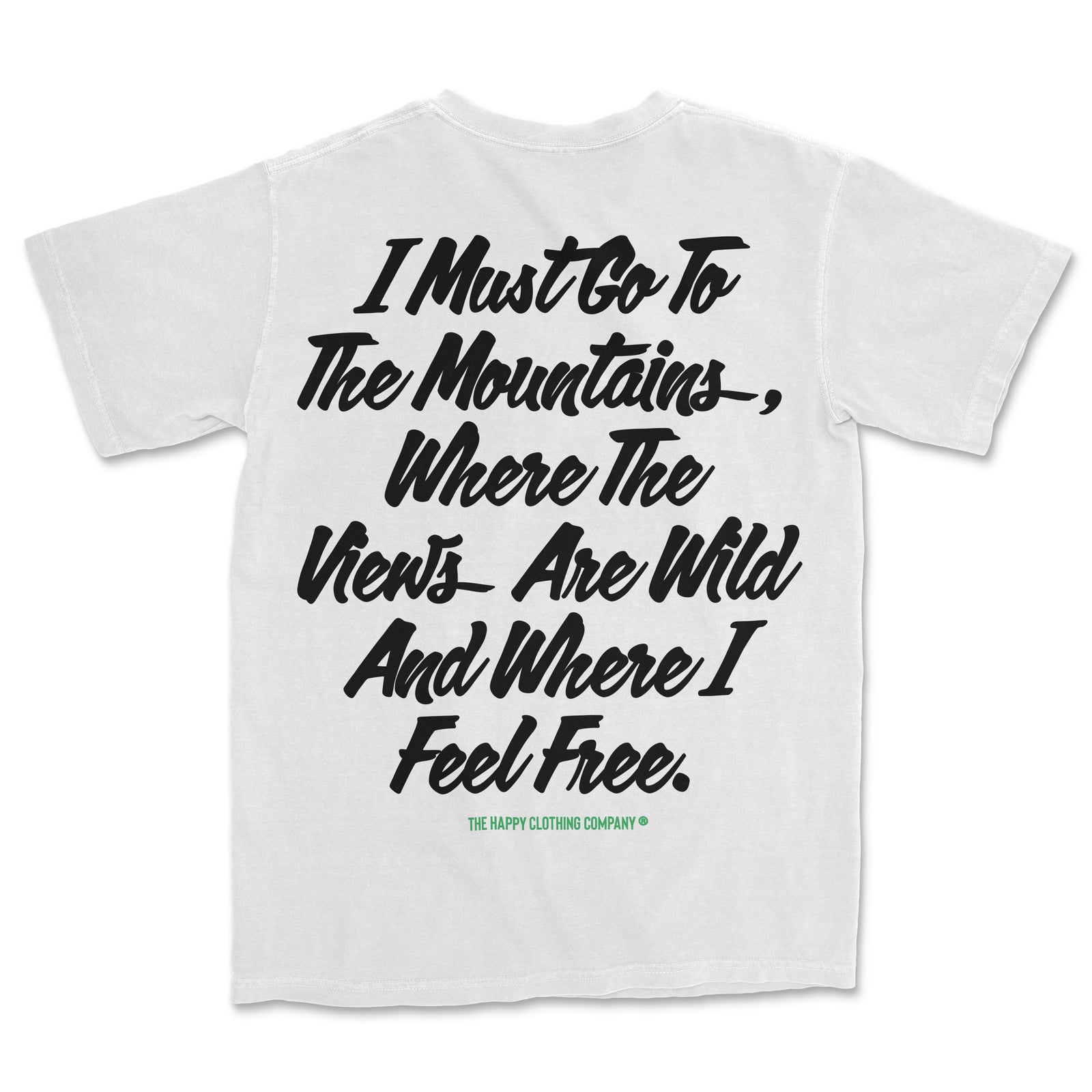 I Must Go To The Mountains Script Oversized Vintage Tee - The Happy Clothing Company