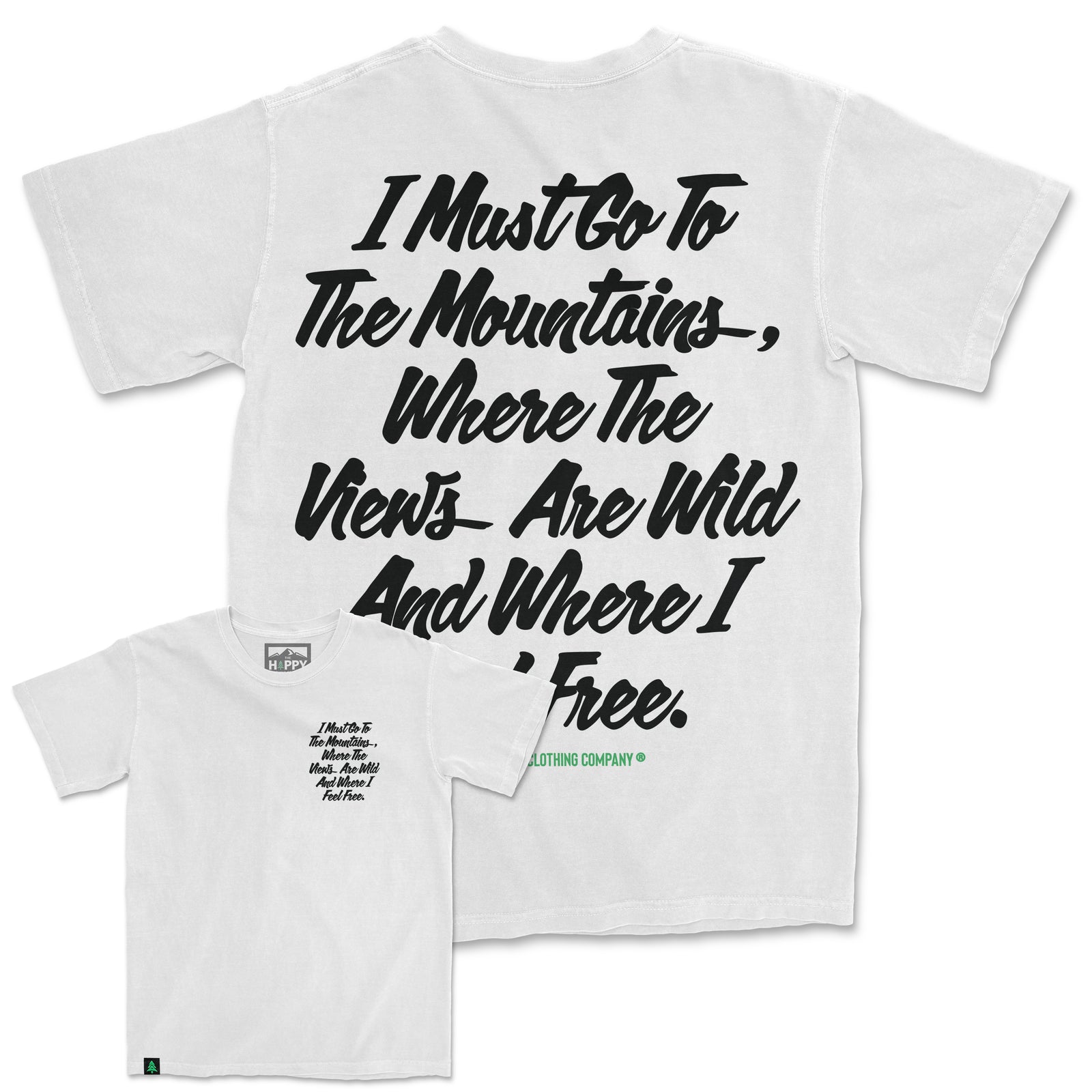 I Must Go To The Mountains Script Oversized Vintage Tee - The Happy Clothing Company