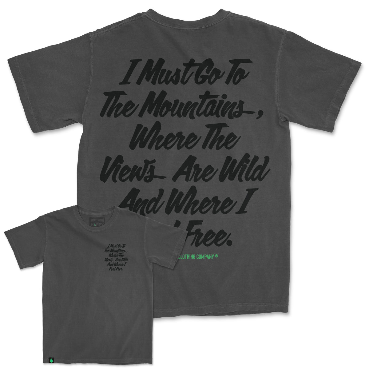 I Must Go To The Mountains Script Oversized Vintage Tee - The Happy Clothing Company