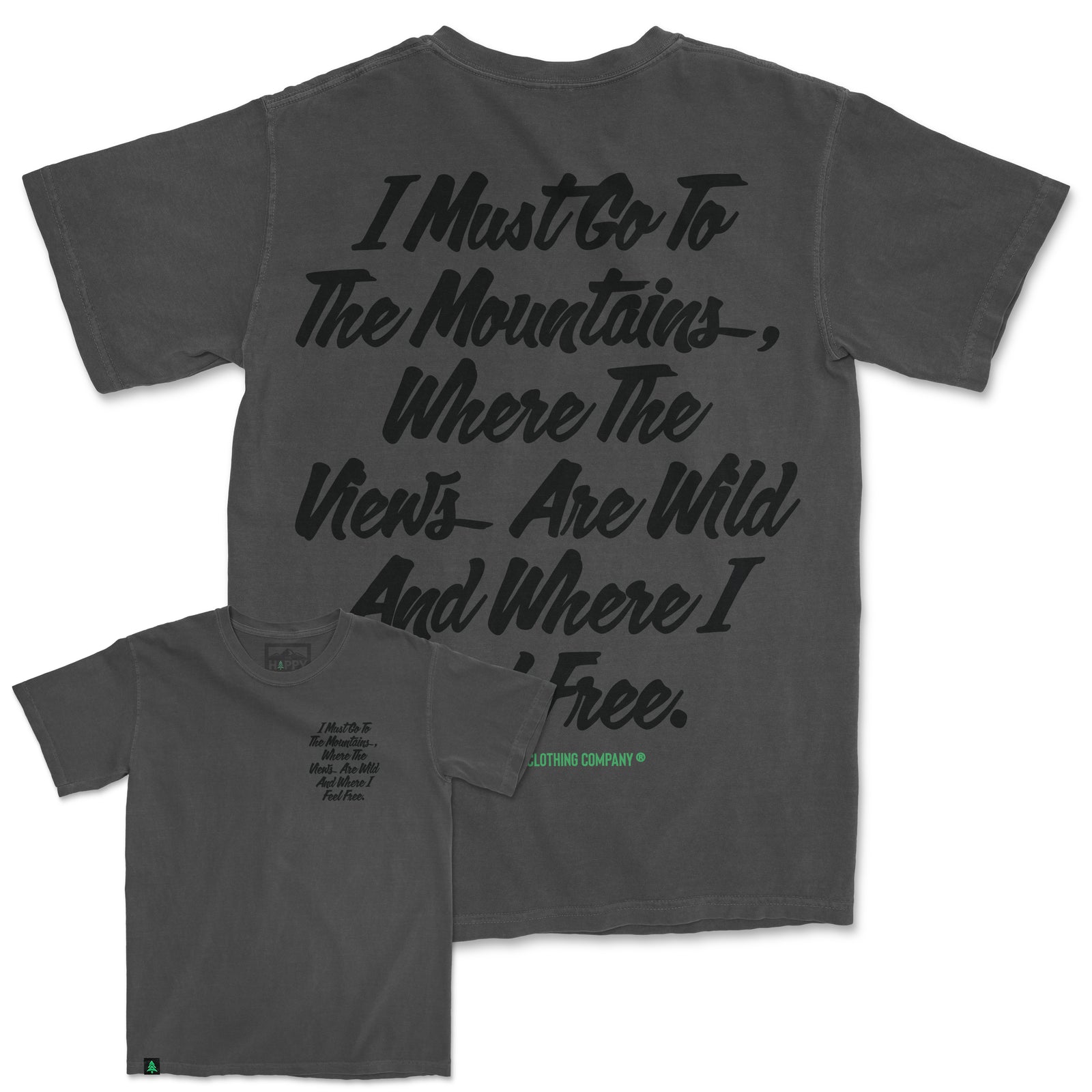 I Must Go To The Mountains Script Oversized Vintage Tee - The Happy Clothing Company